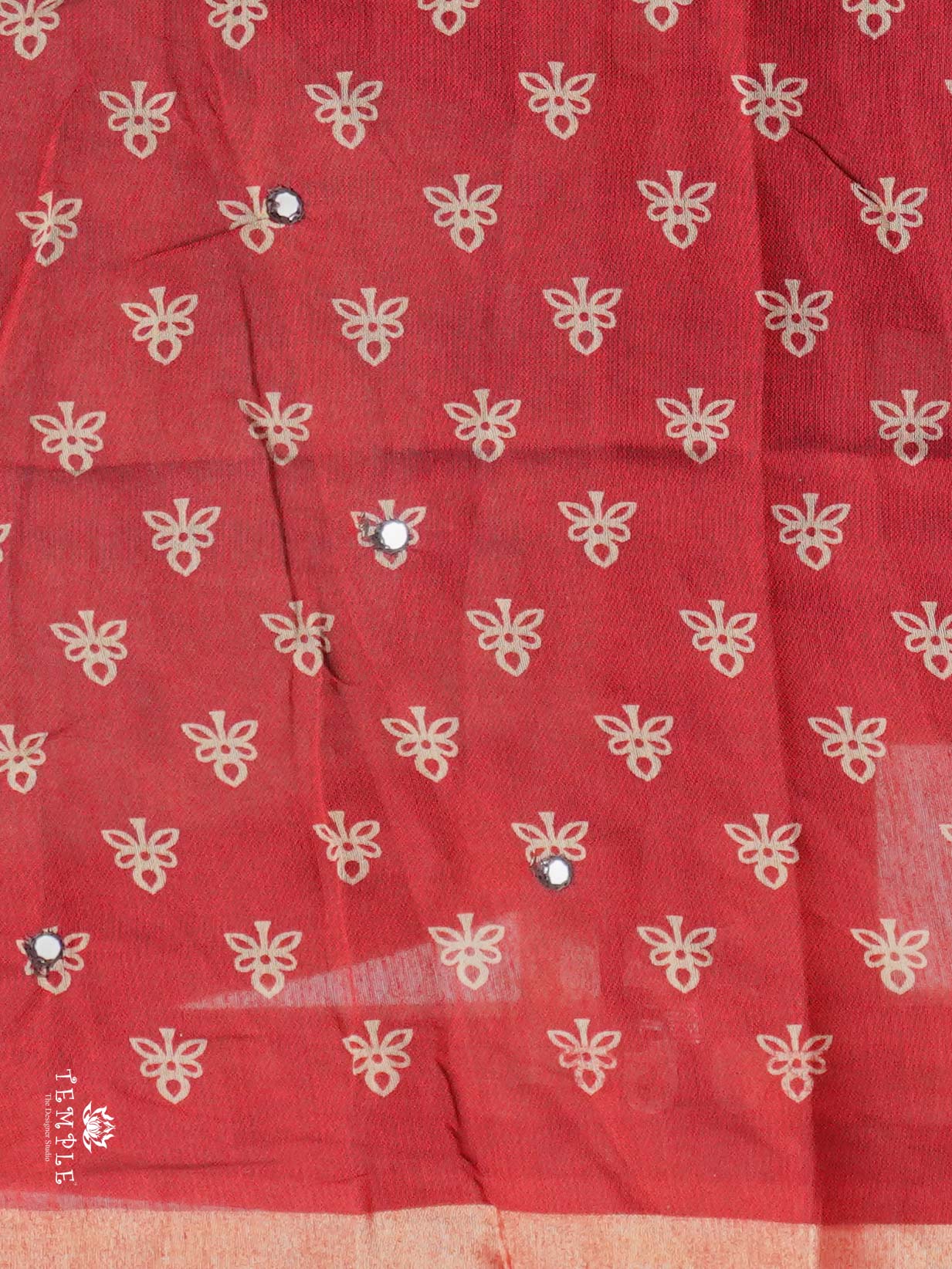 Fancy Cotton Saree With Mirror Work | TTDS2670