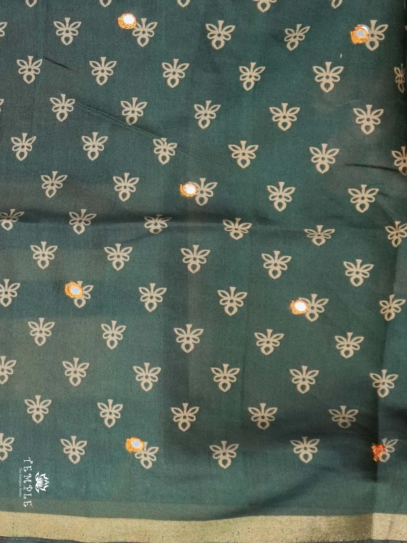 Fancy Cotton Saree With Mirror Work | TTDS2670