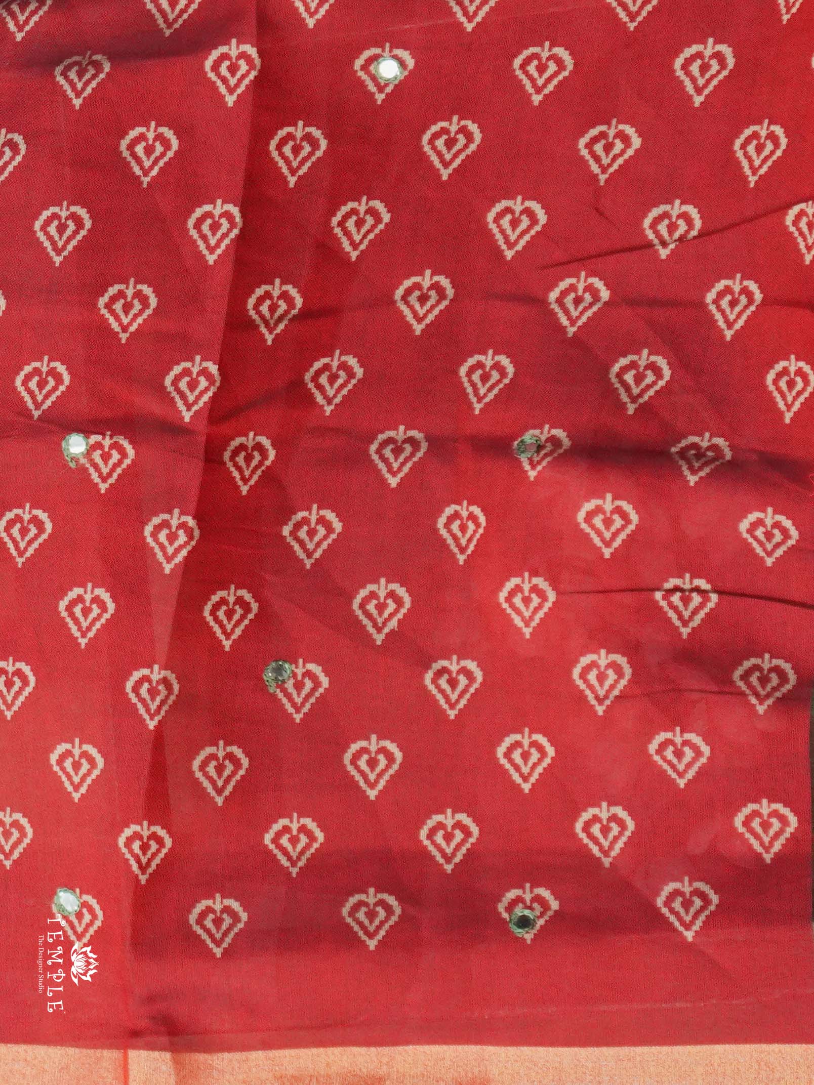 Fancy Cotton Saree With Mirror Work | TTDS2669