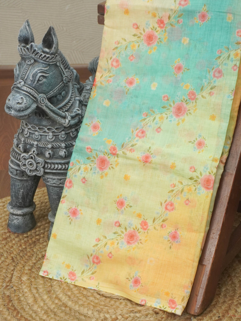 Linen Cotton Saree | TTDS3593