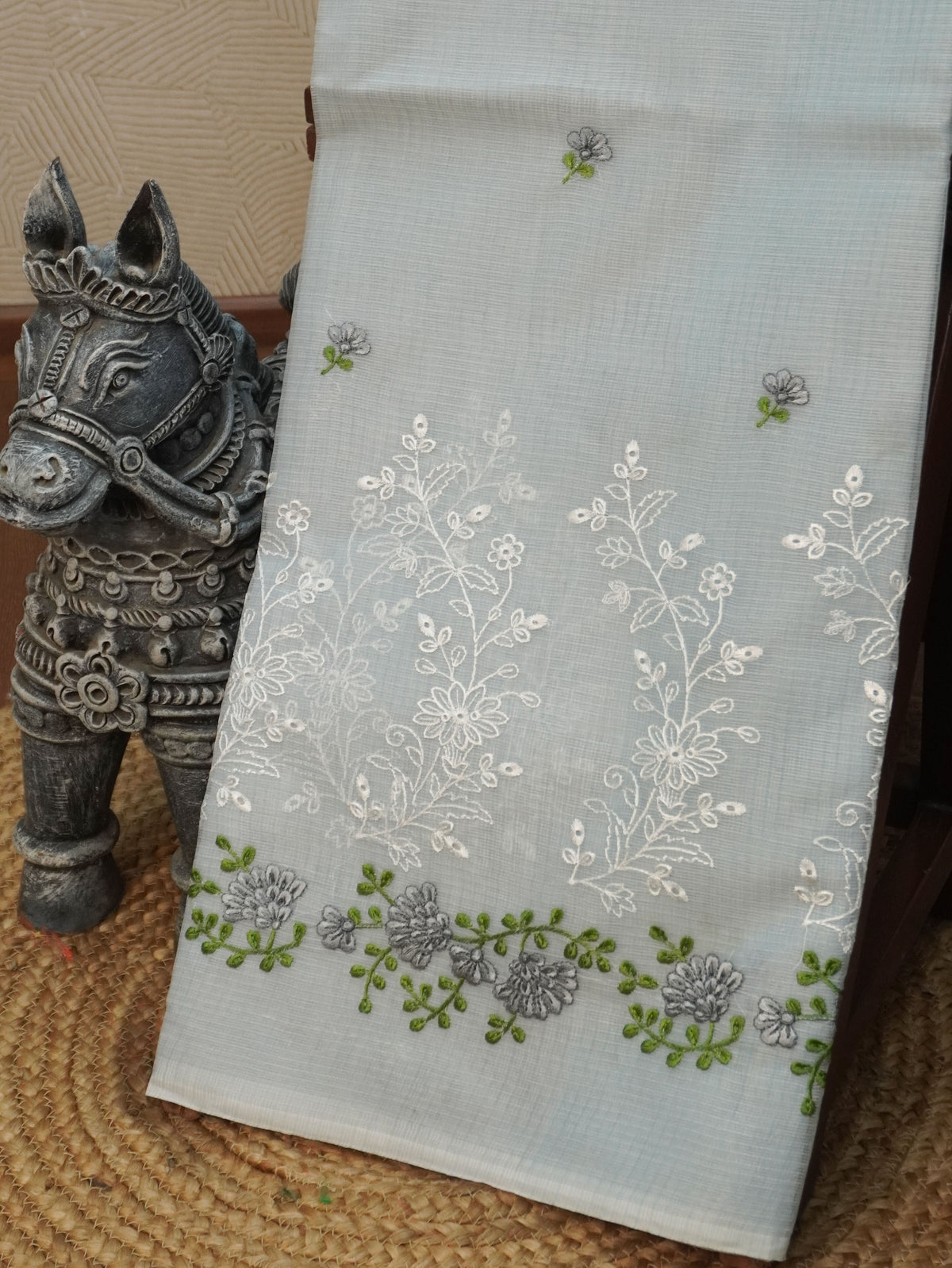 Kota Cotton Saree With Embroidery Work | TTDS3607