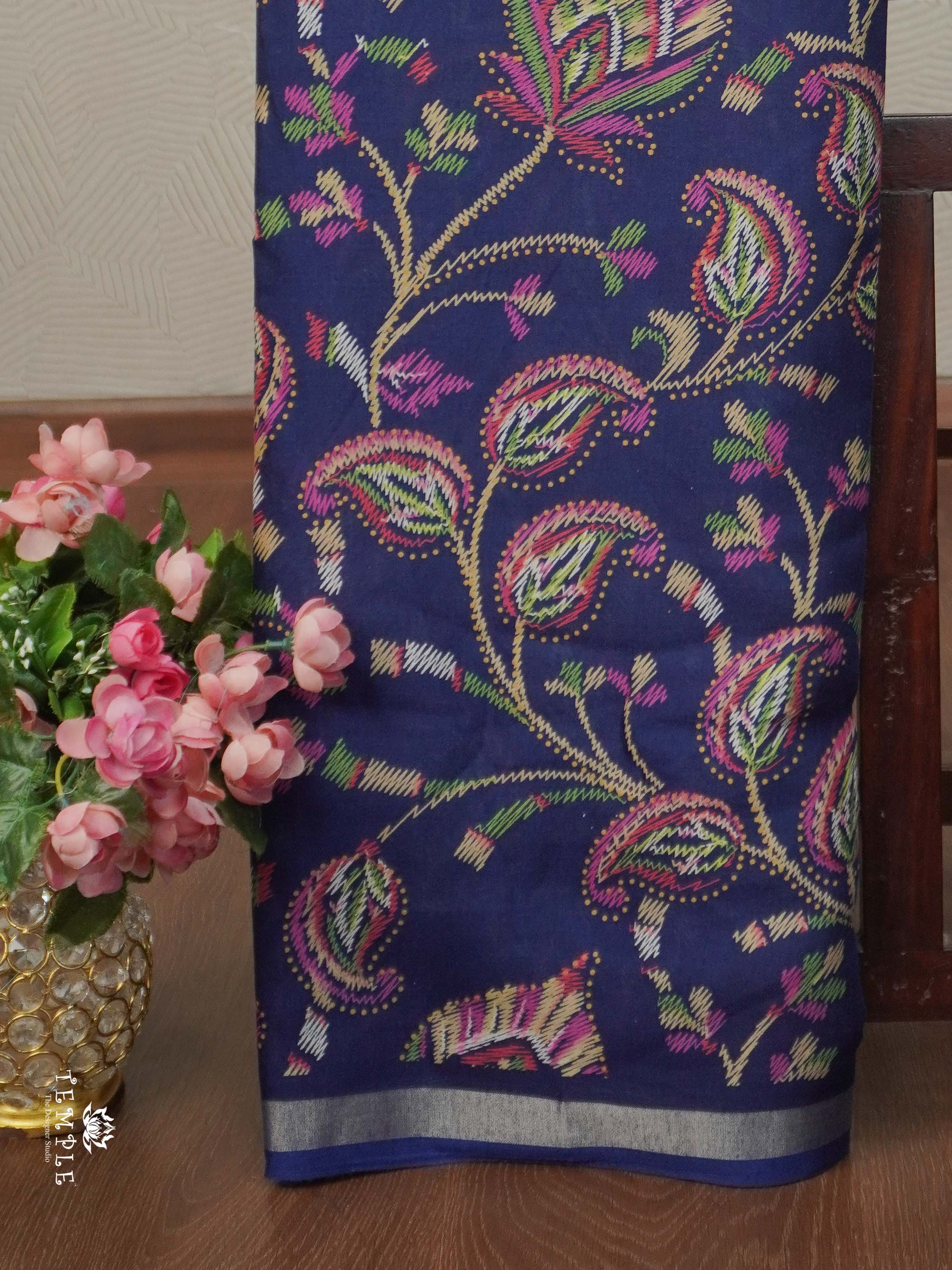 Printed Semi Crepe Saree | TTDS2173