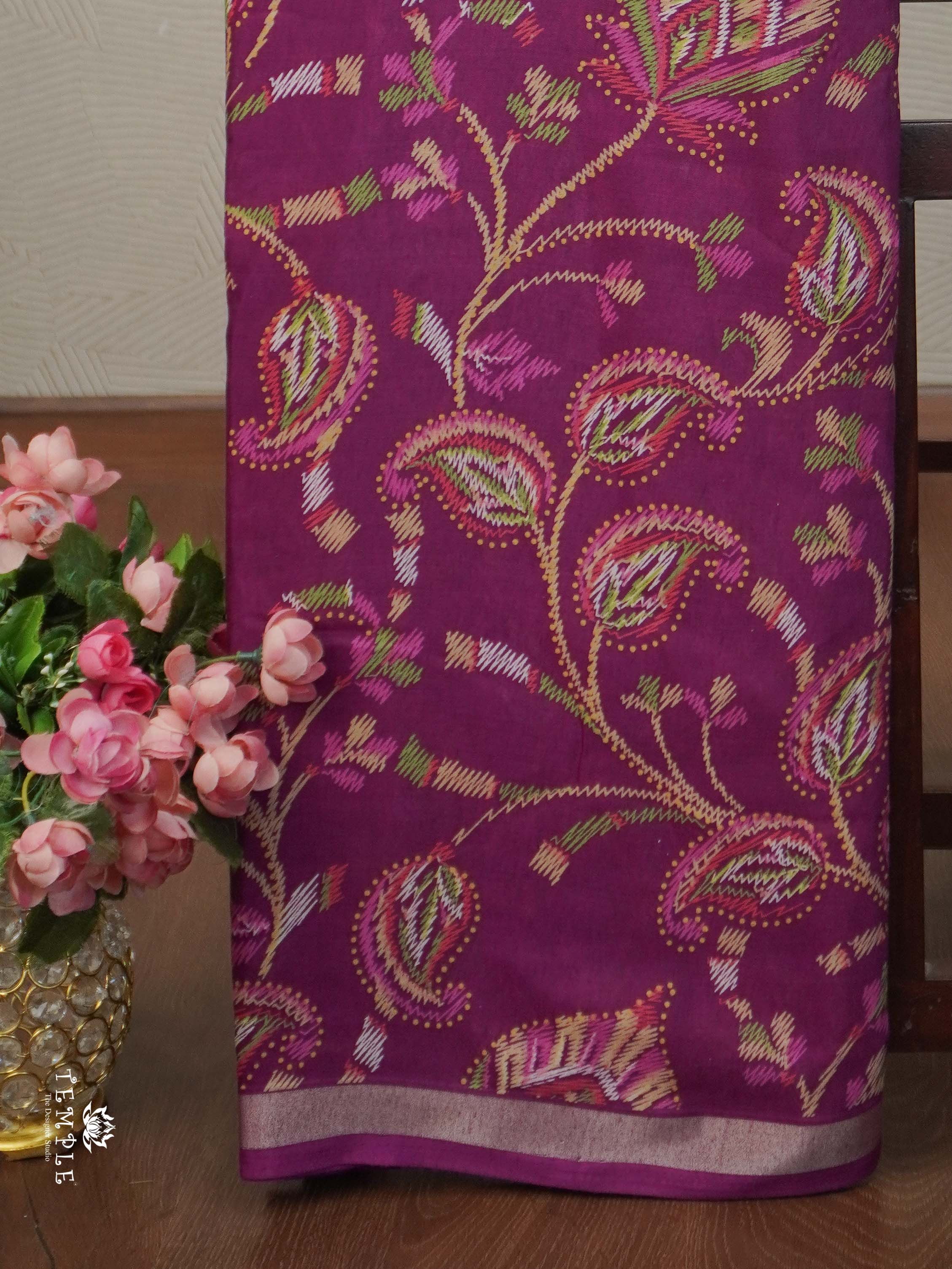 Printed Semi Crepe Saree | TTDS2173