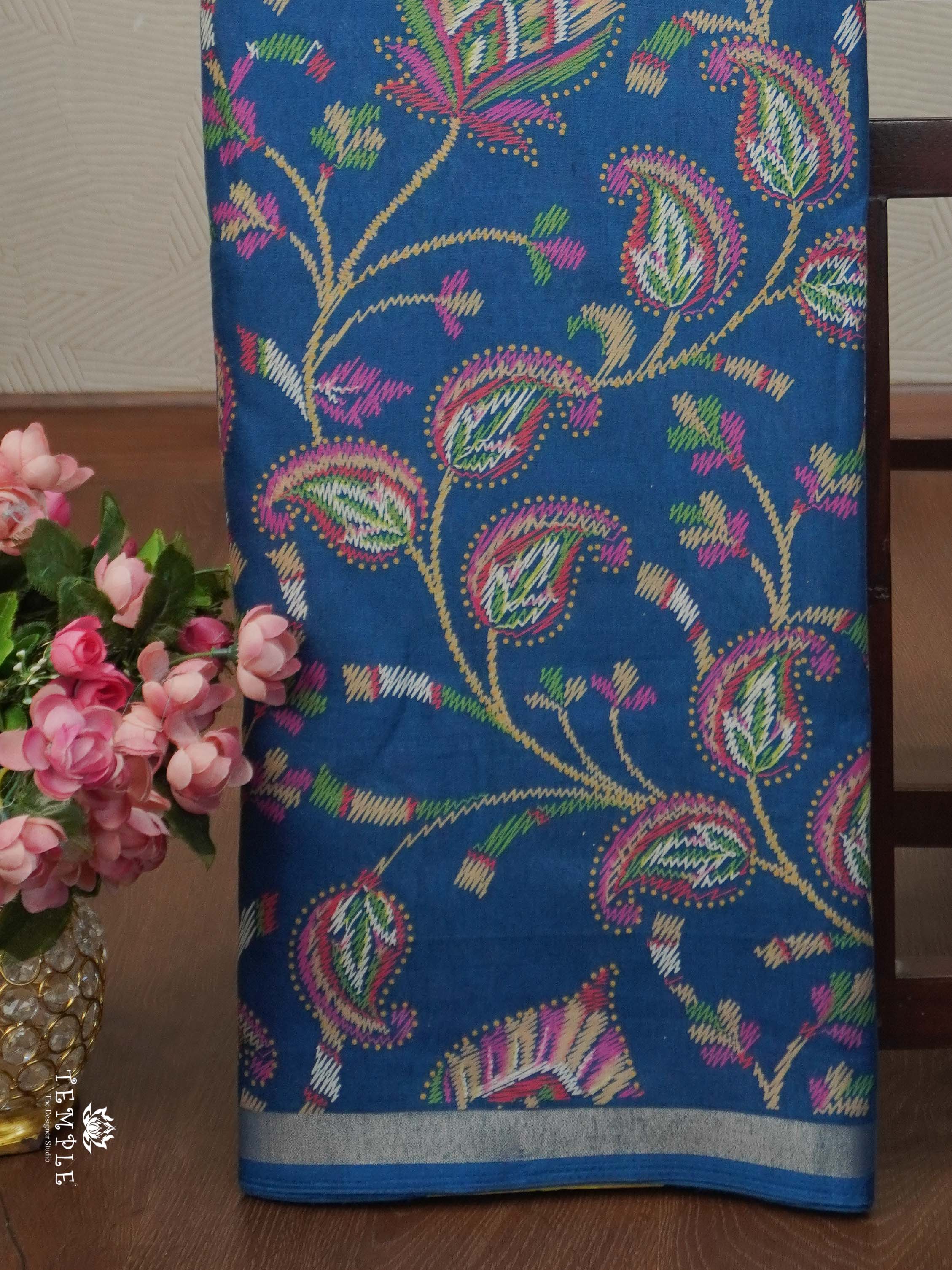 Printed Semi Crepe Saree | TTDS2173