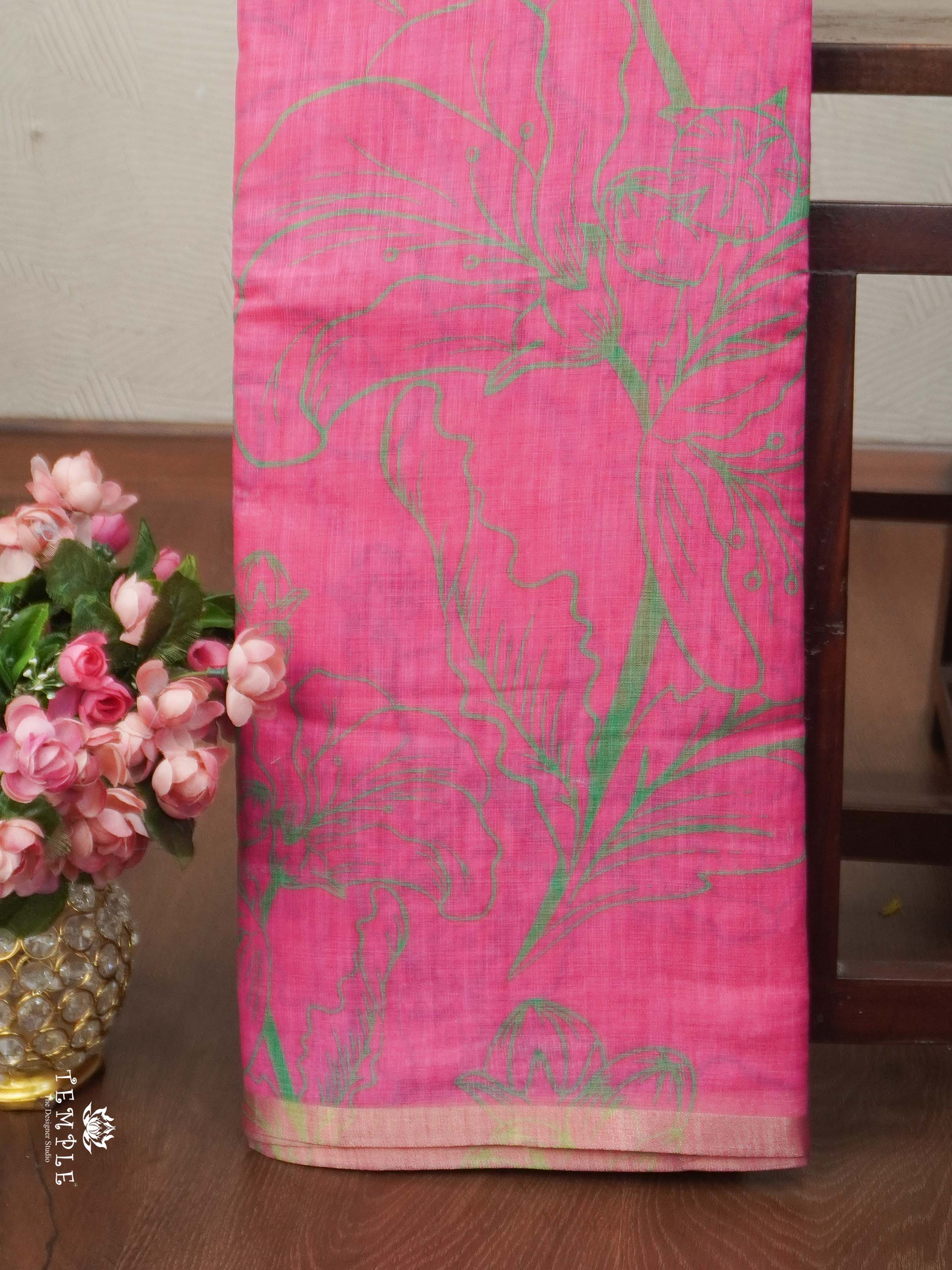 Printed Chanderi Cotton Saree | TTDS2172