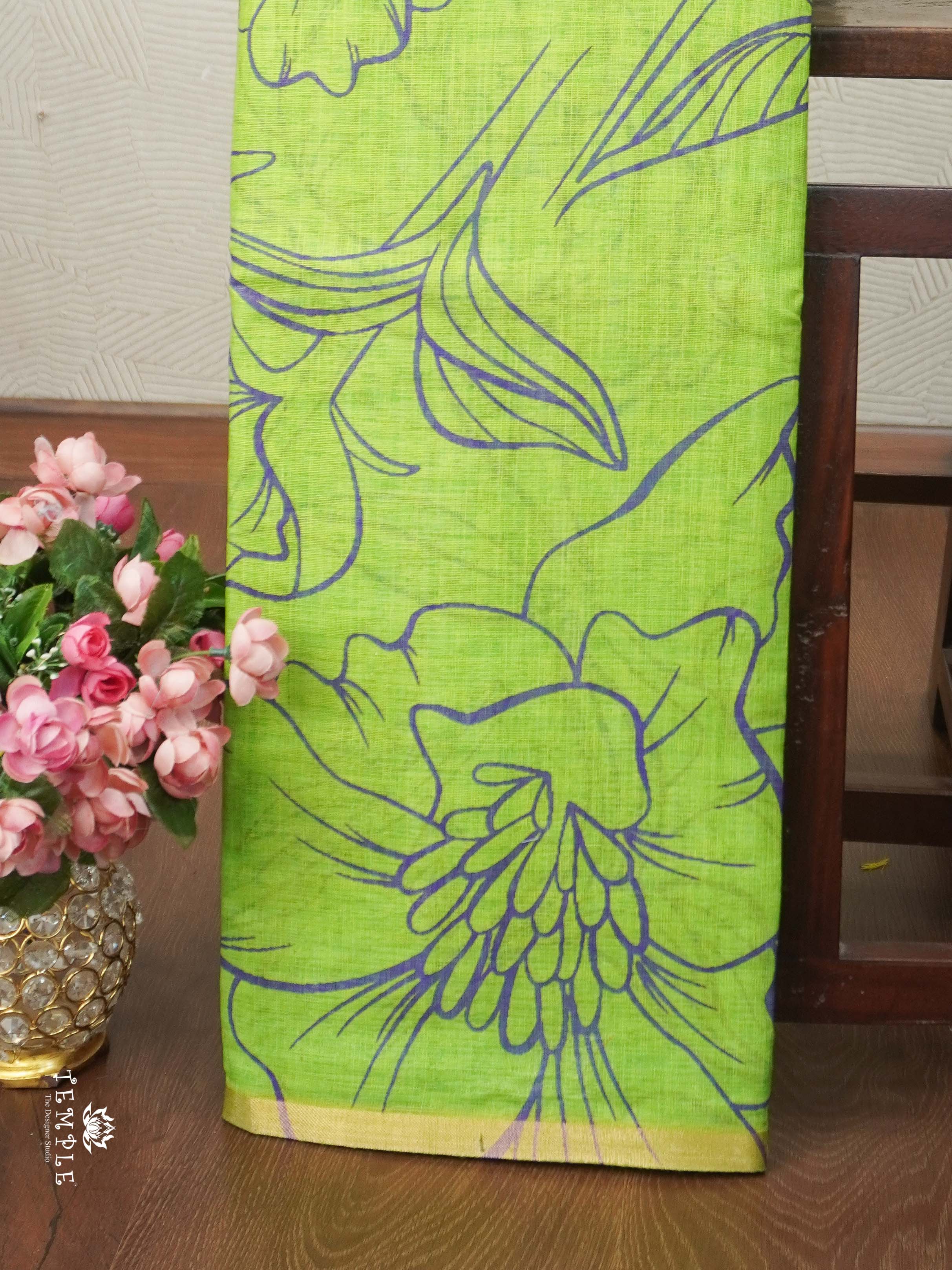 Printed Chanderi  Cotton Saree | TTDS2170