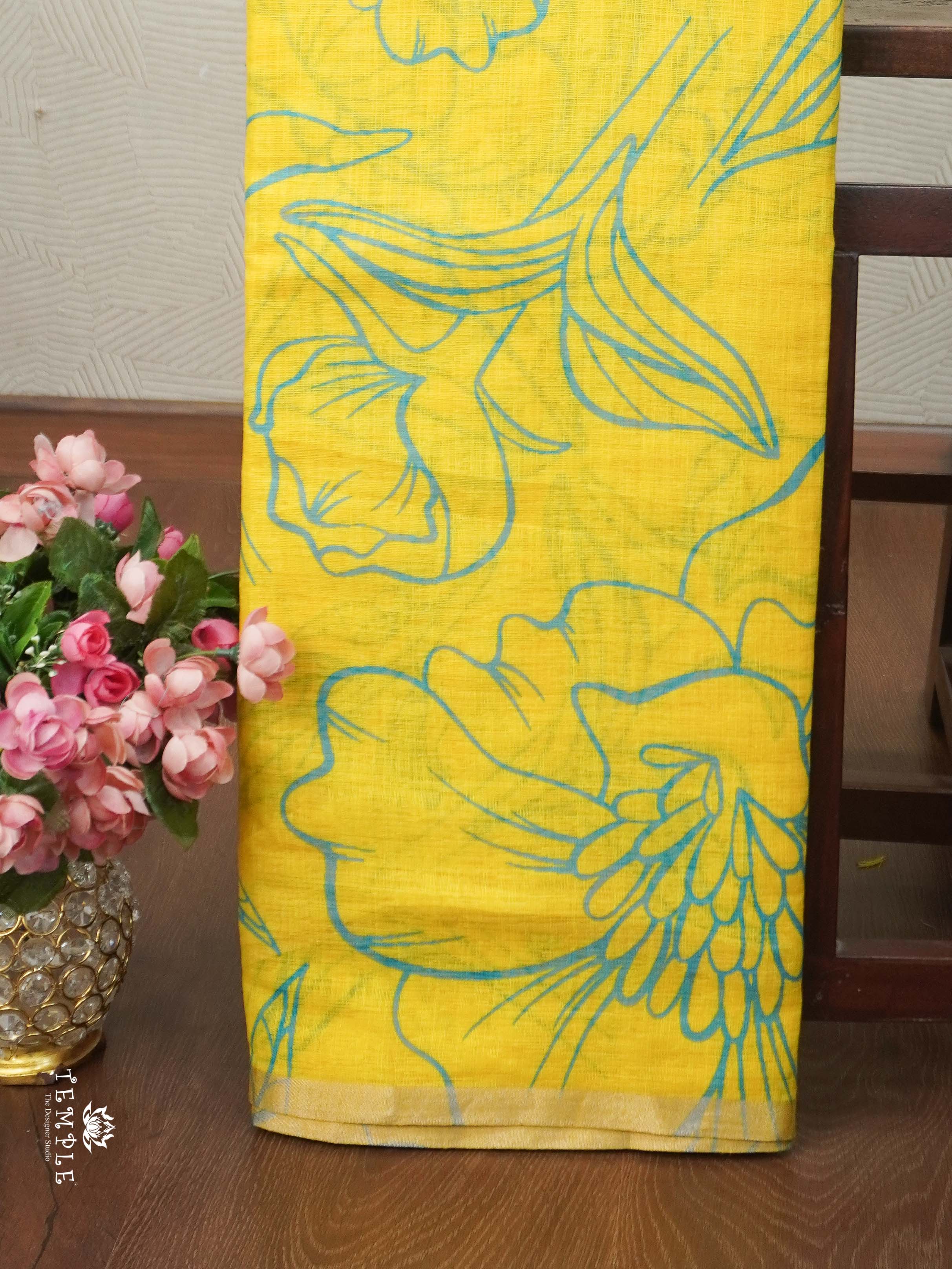 Printed Chanderi  Cotton Saree | TTDS2170