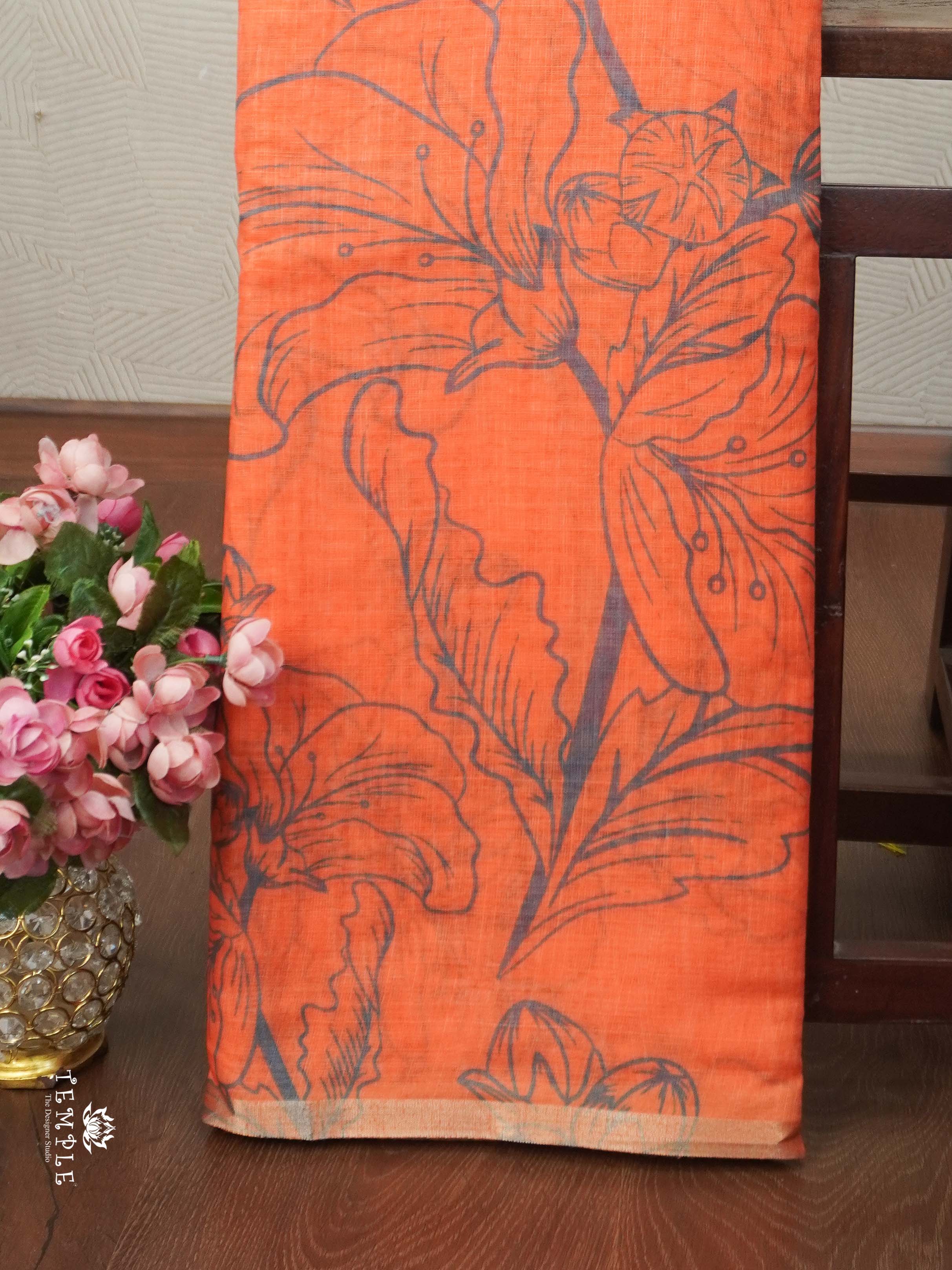 Printed Chanderi Cotton Saree | TTDS2172