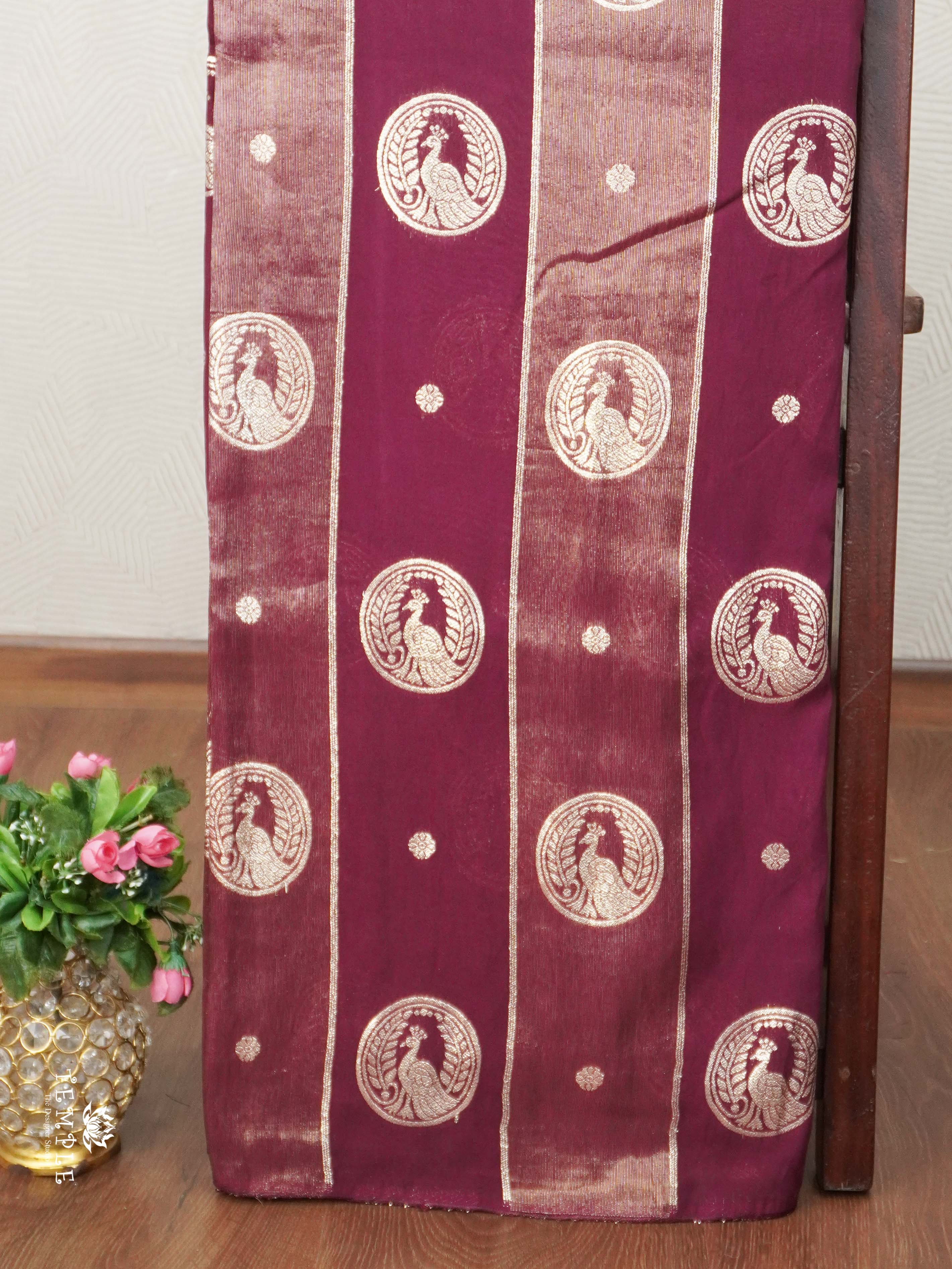 Viscose Georgette Saree ( Reddish Pink) | TTDS2581