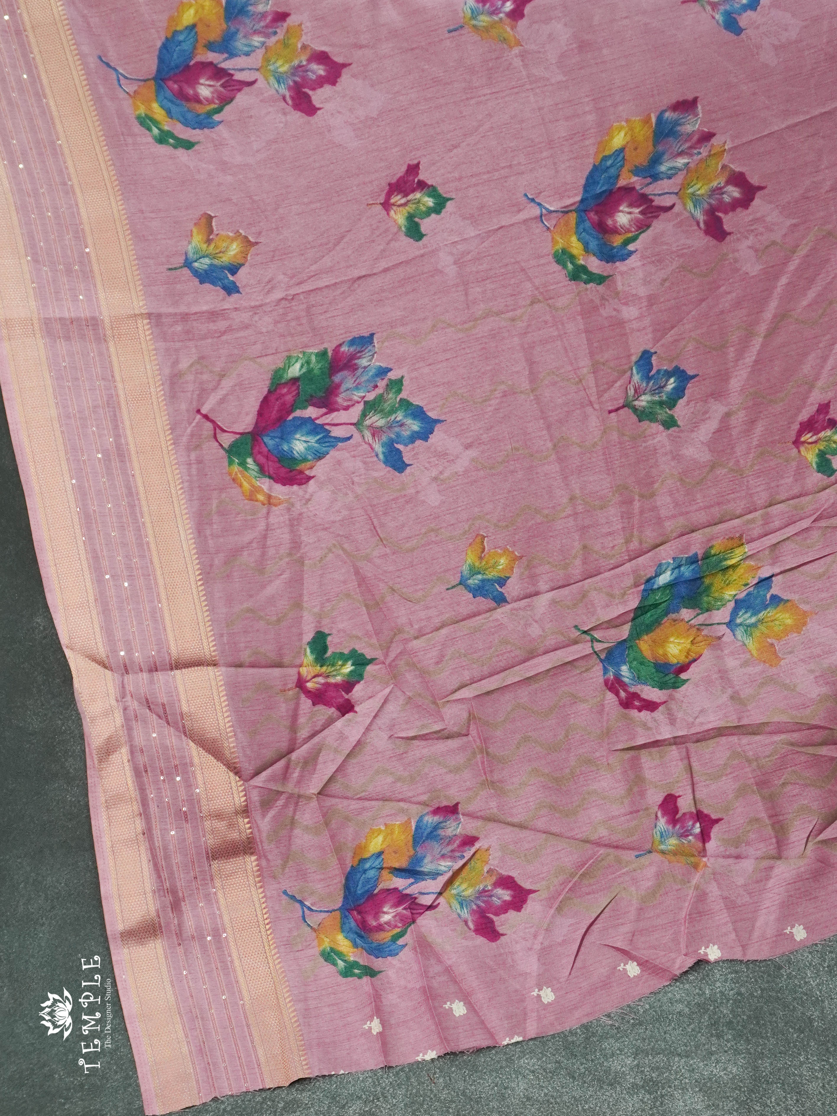 Sequence Dola Silk with Leaf Design Saree | TTDS1301 | Sparkling Deals