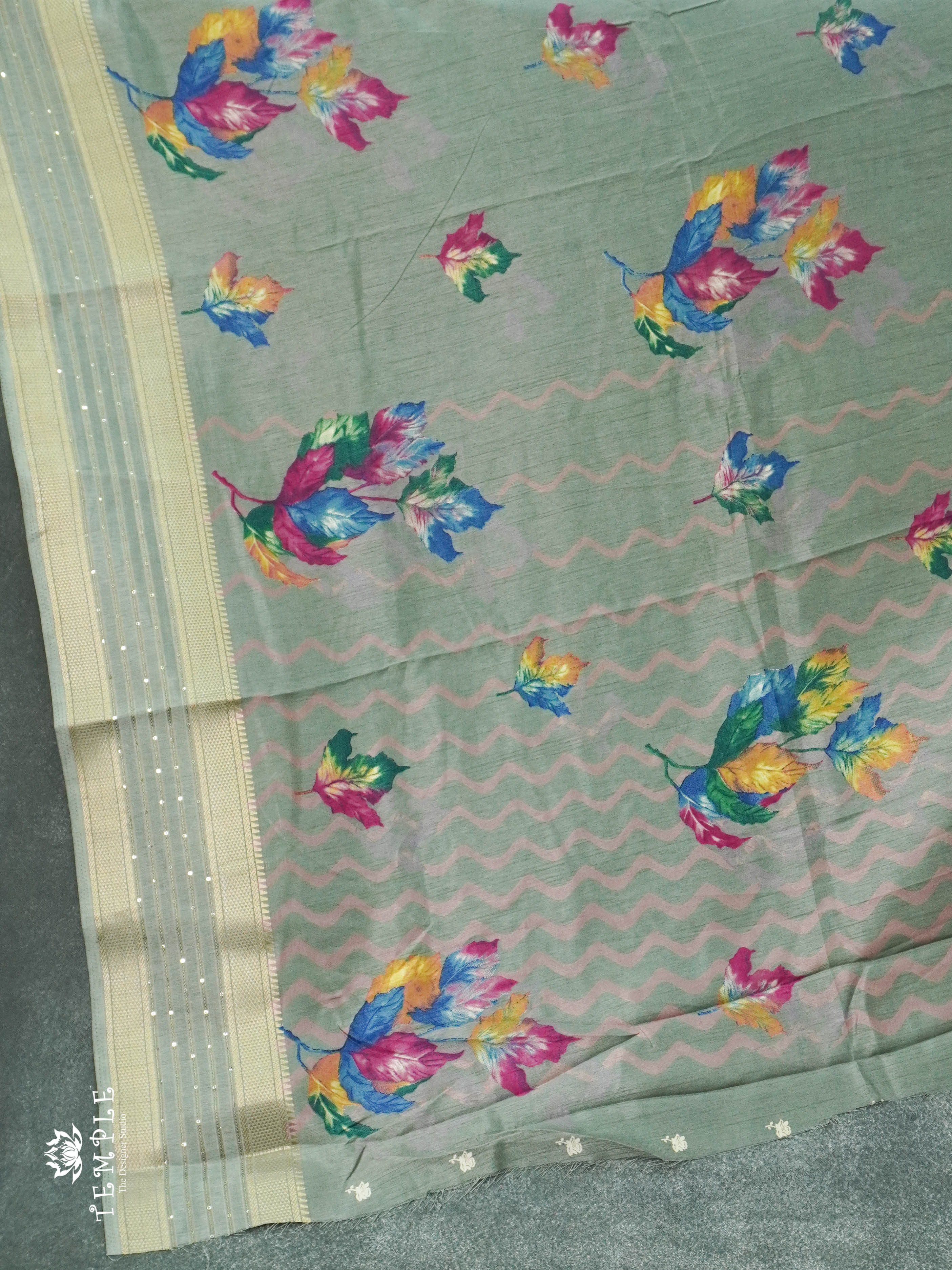 Sequence Dola Silk with Leaf Design Saree | TTDS1301 | Sparkling Deals