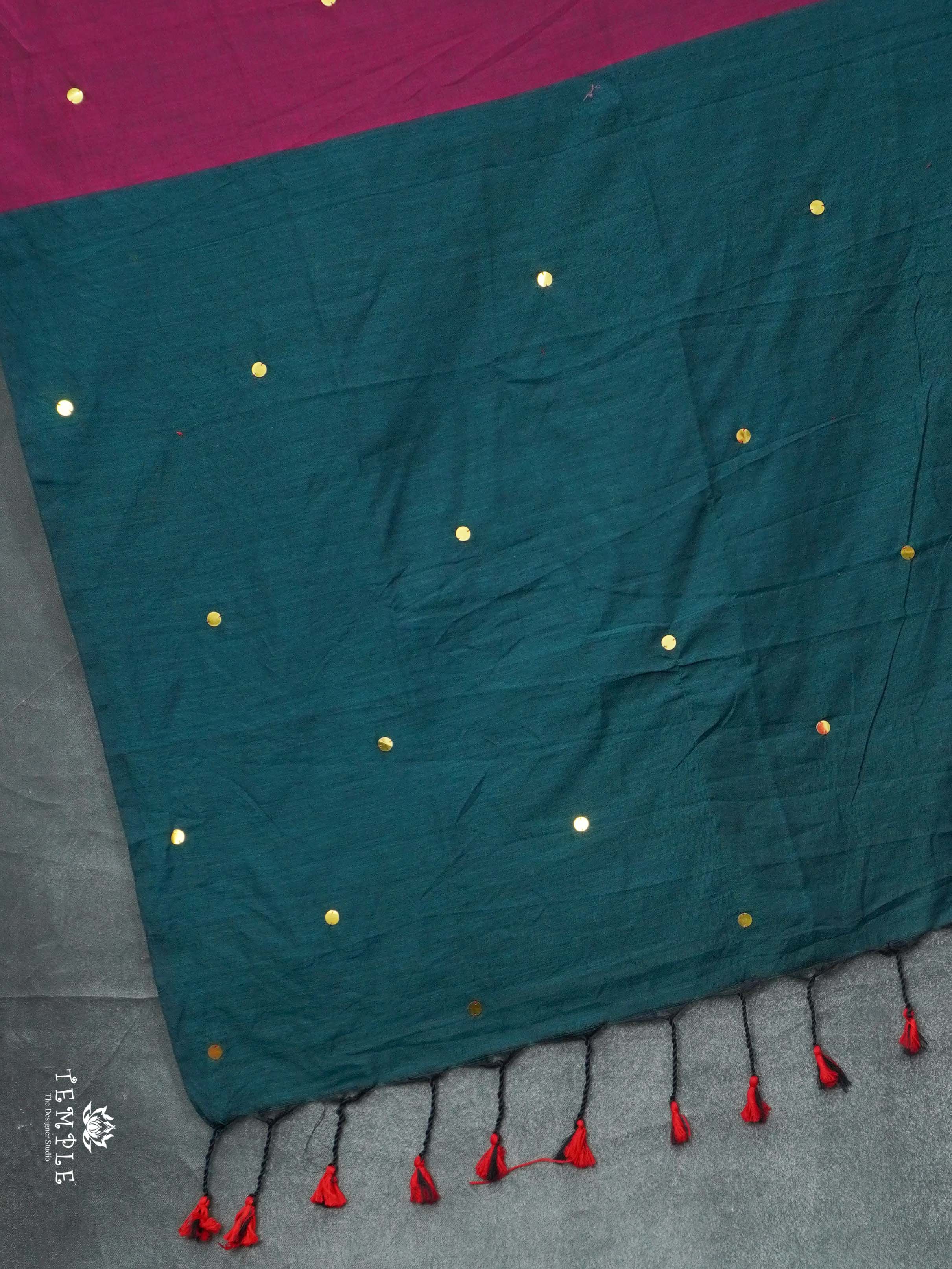Mul Cotton Saree With Tikki Work | TTDS2177