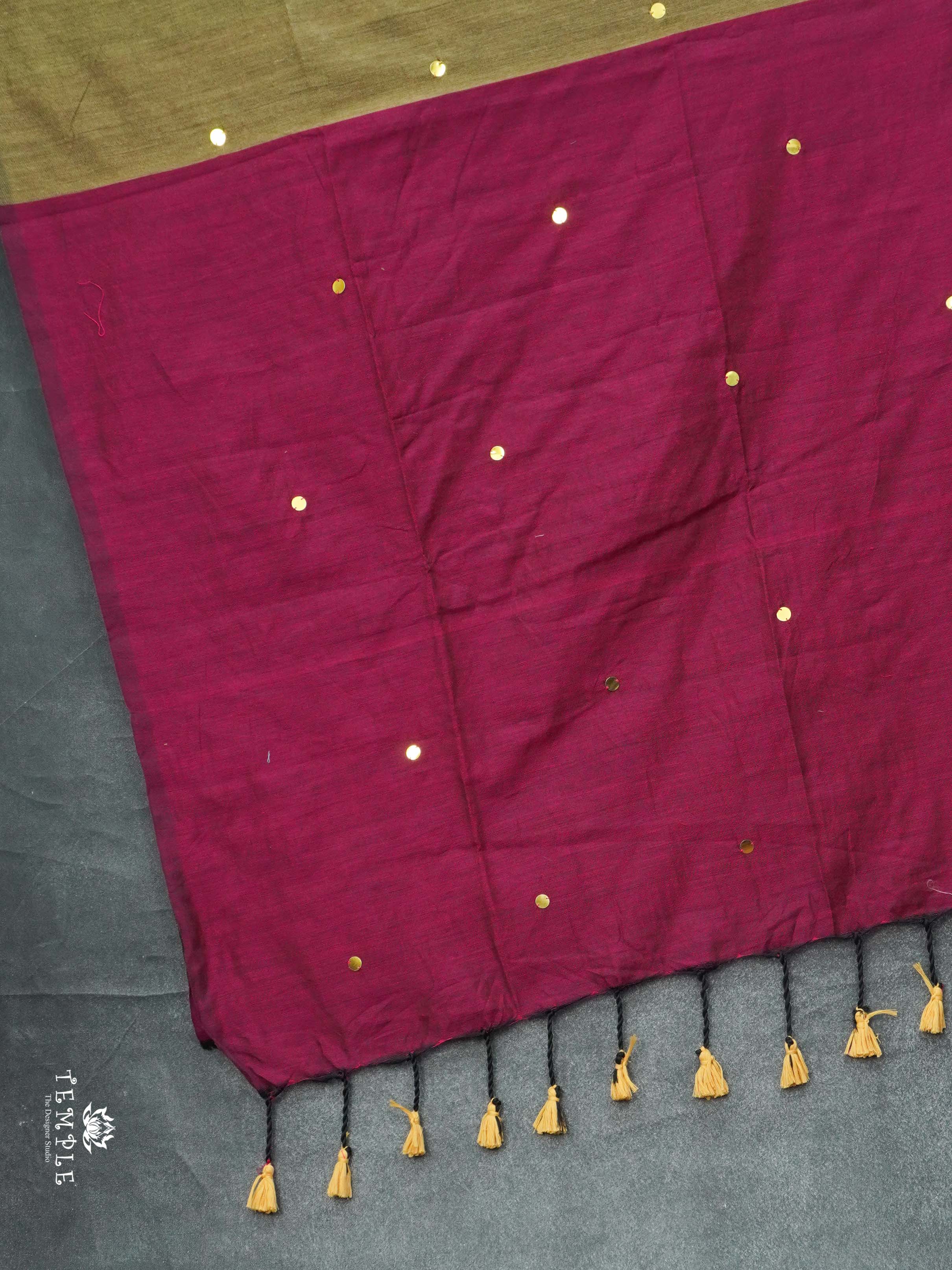 Mul Cotton Saree With Tikki Work | TTDS2177