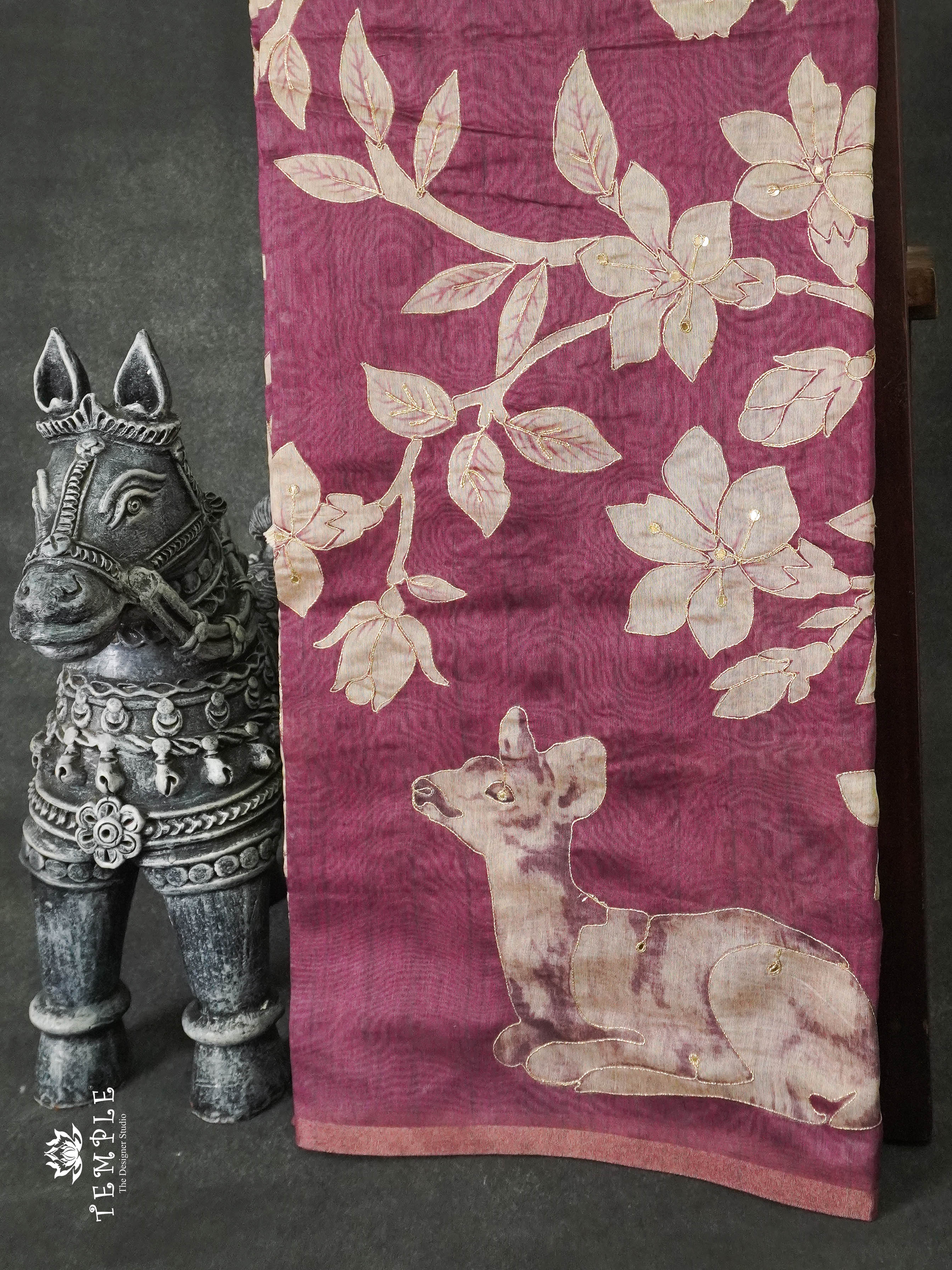 Printed Chanderi Silk Saree  | TTDS900