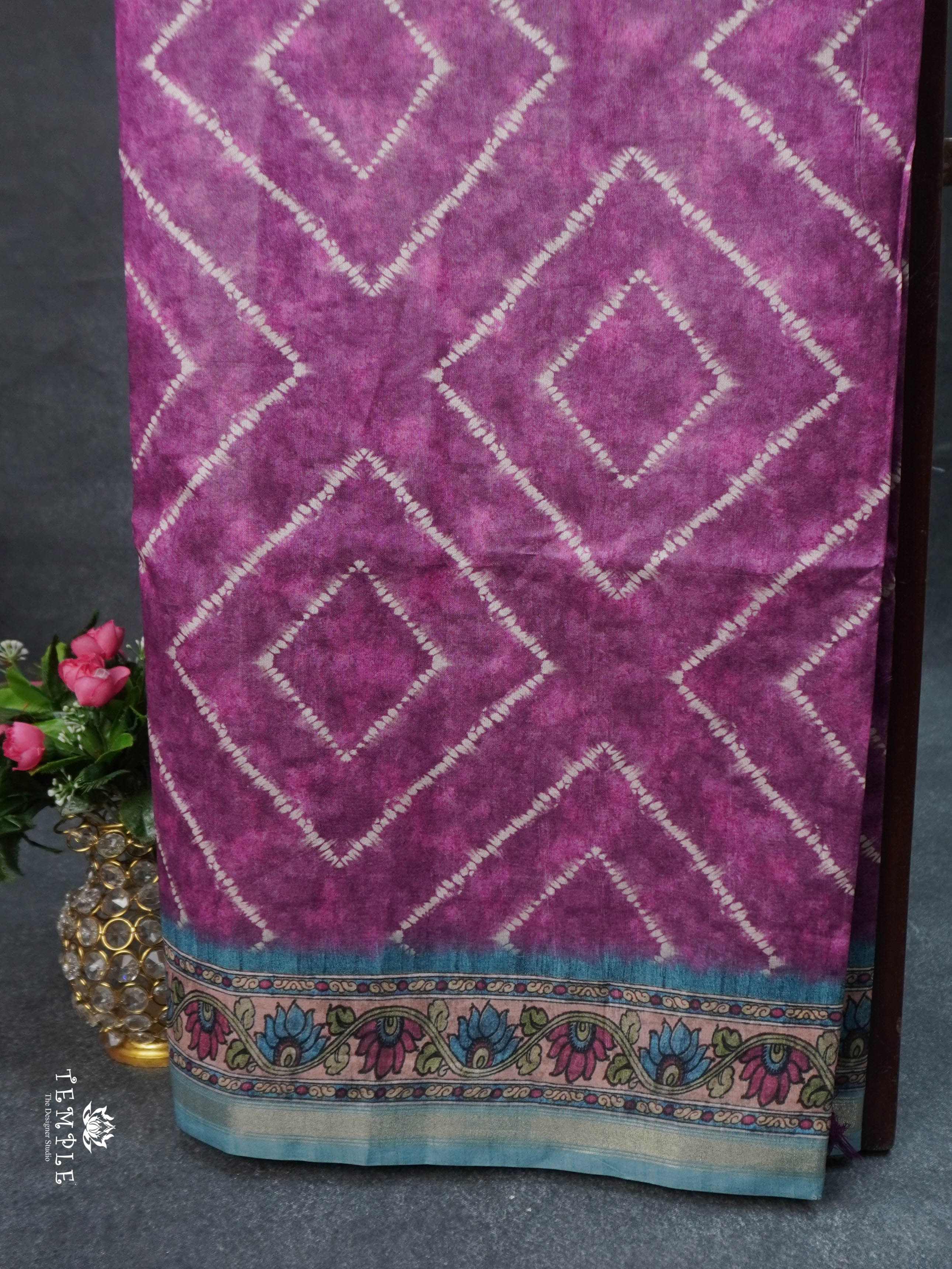 Digital Printed Semi Raw Silk Saree | TTDS1794