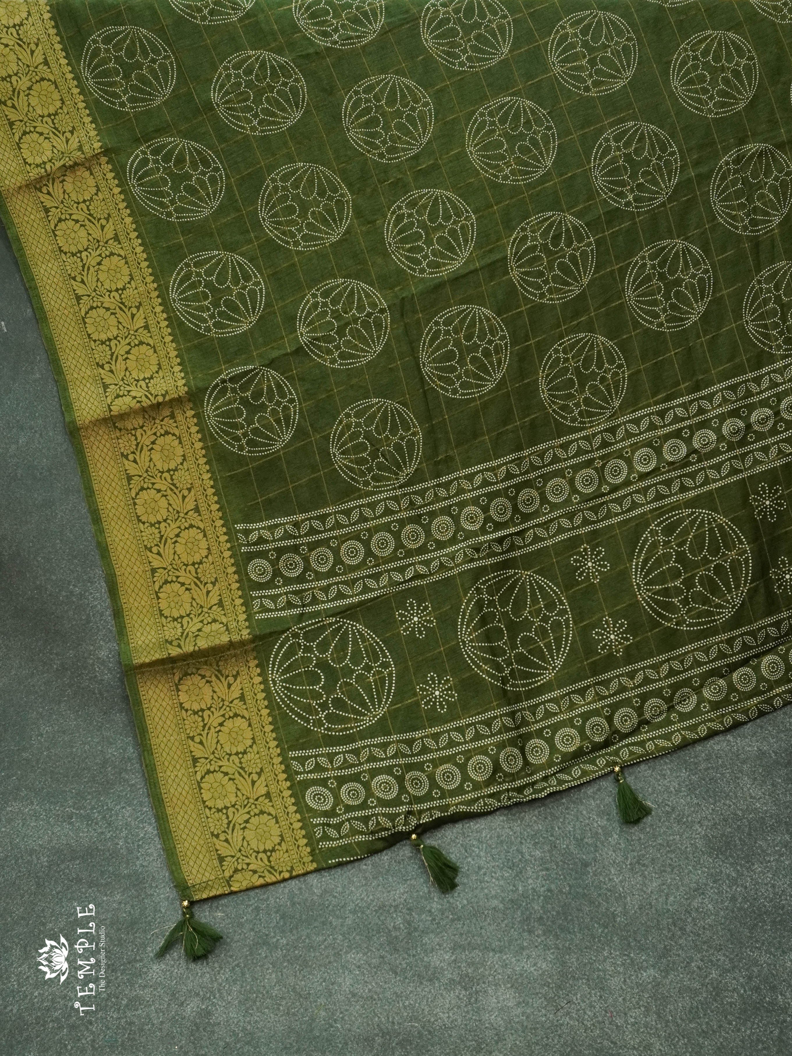 Art Silk saree(Leaf Green) | TTDS1292 | Sparkling Deals