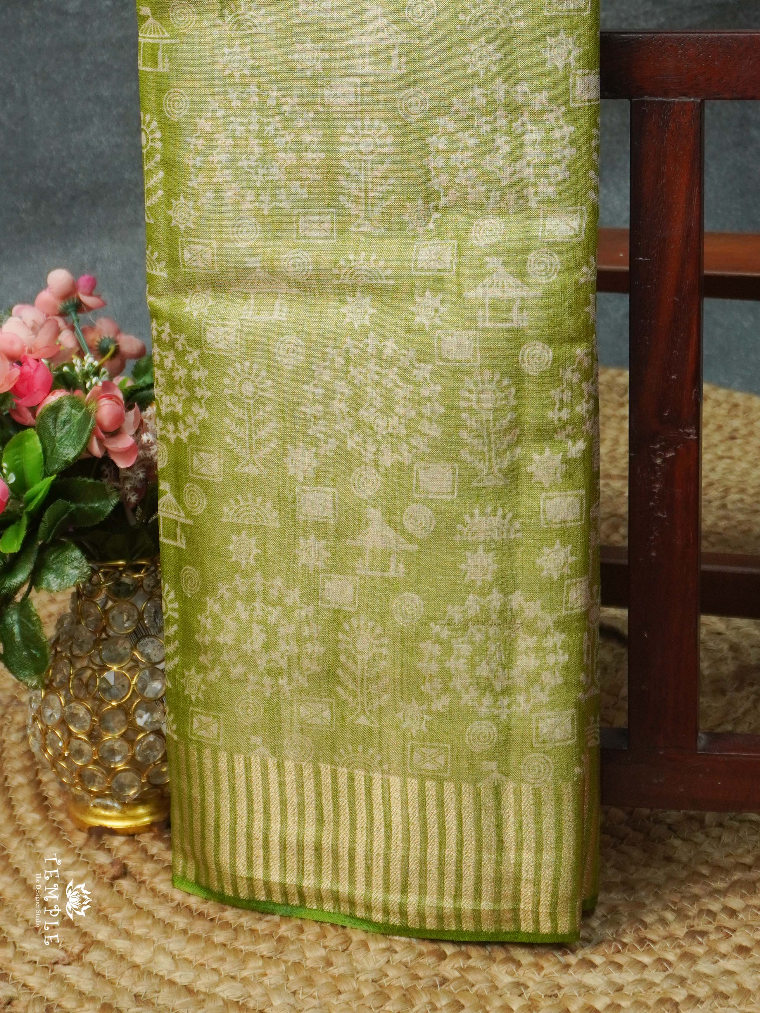 Warlin Printed Linen Tissue Saree | TTDS2176