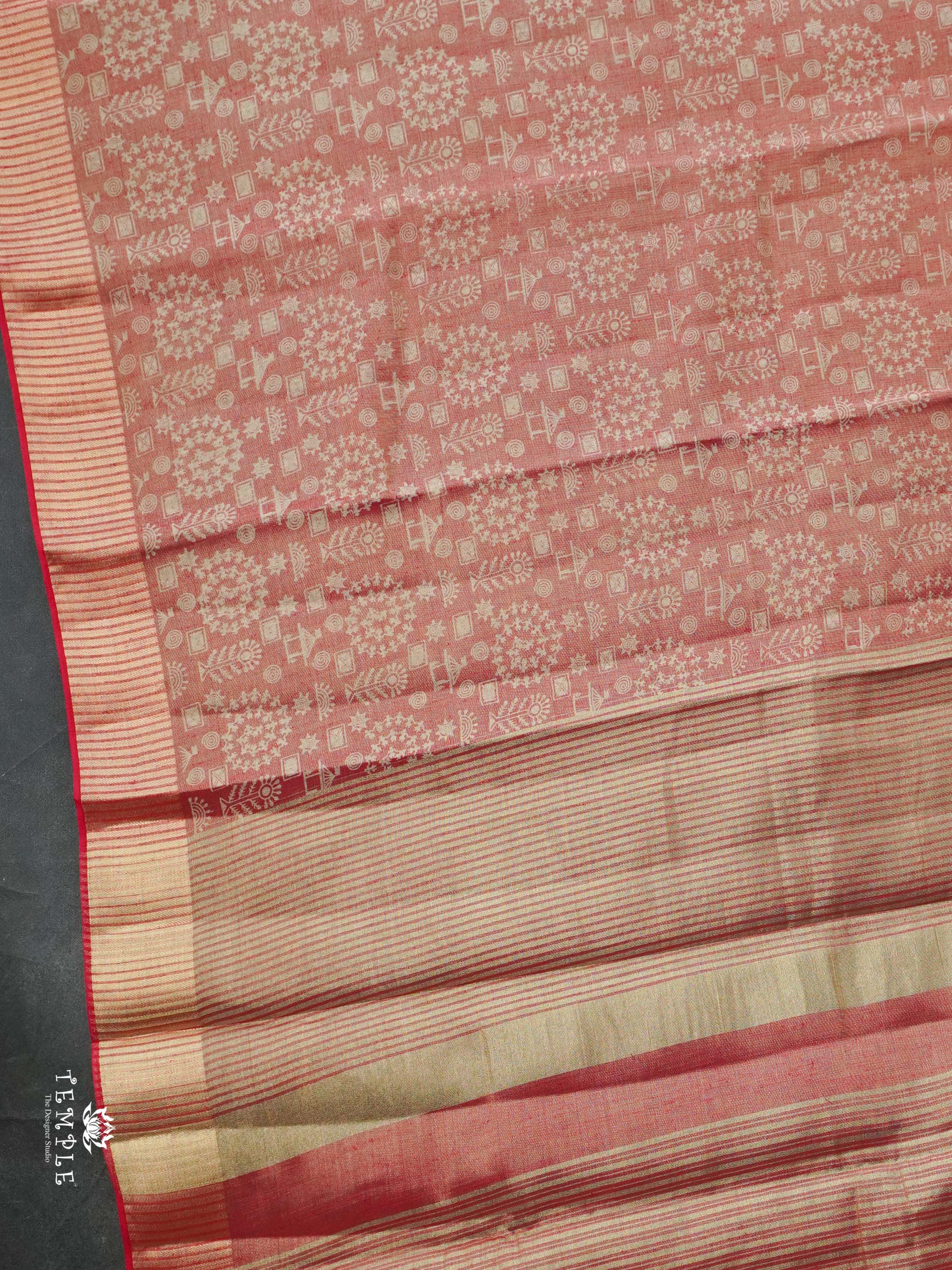 Warlin Printed Linen Tissue Saree | TTDS2176
