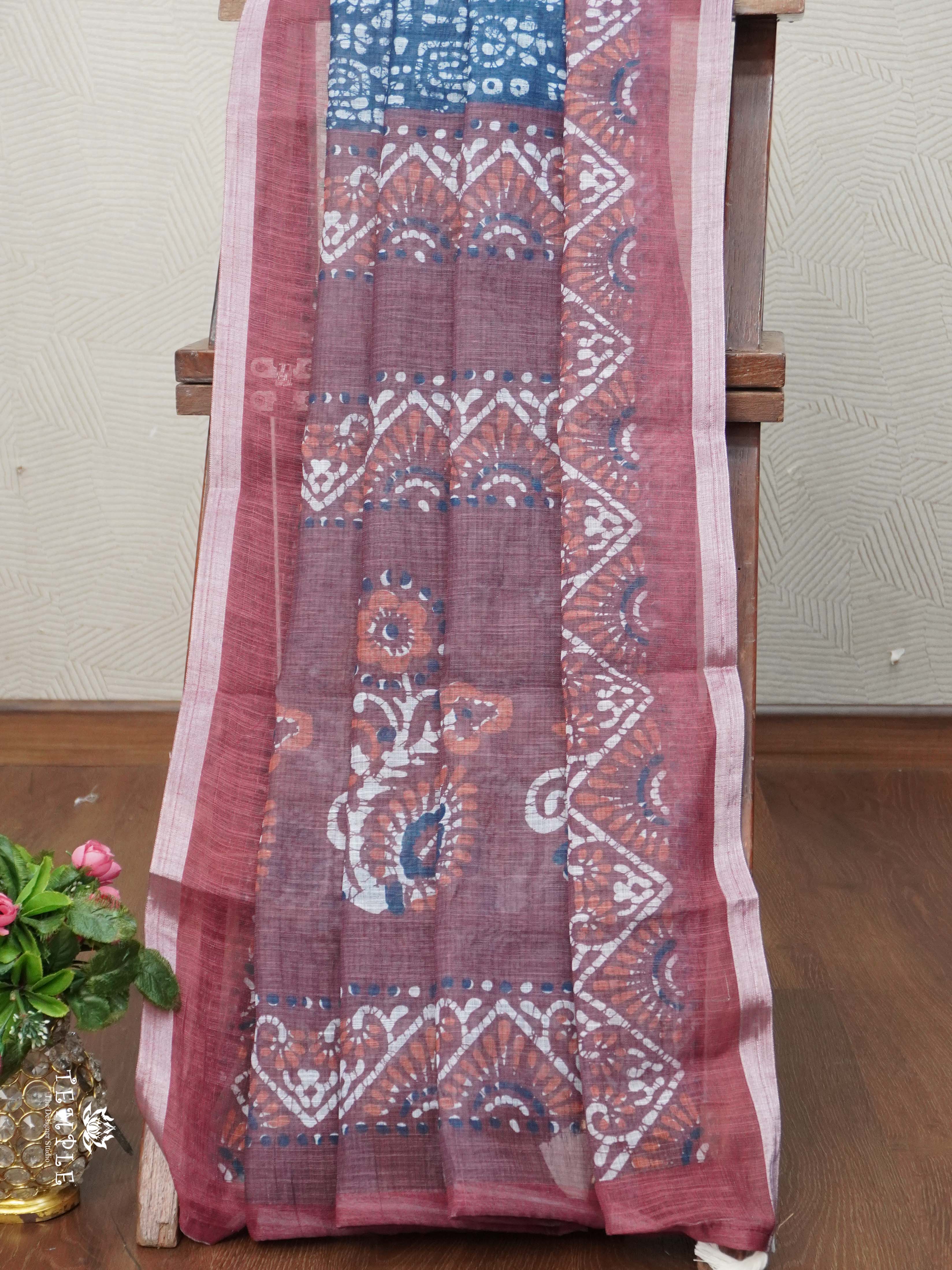 Linen Cotton Saree | TTDS2680