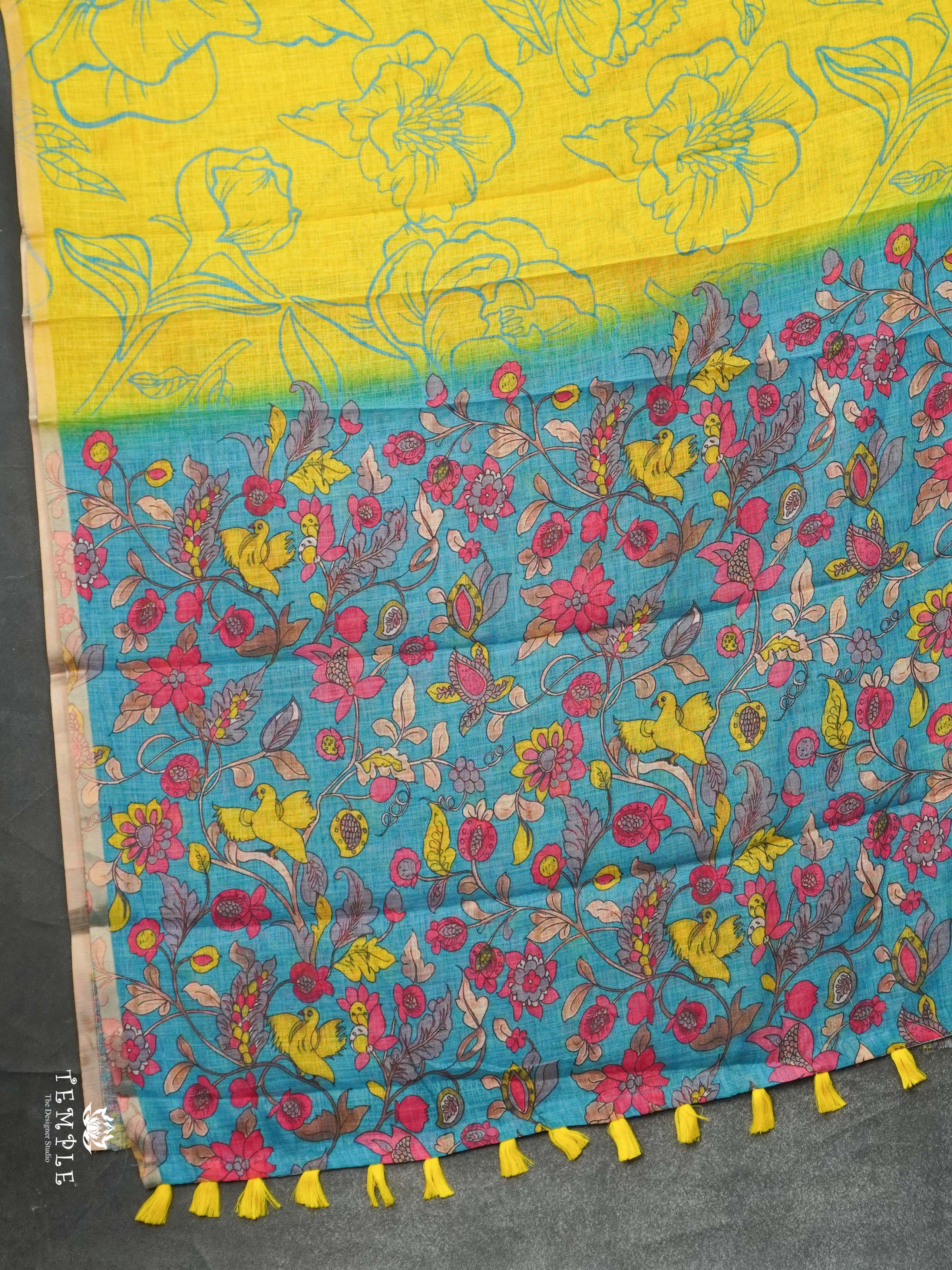 Printed Chanderi  Cotton Saree | TTDS2170