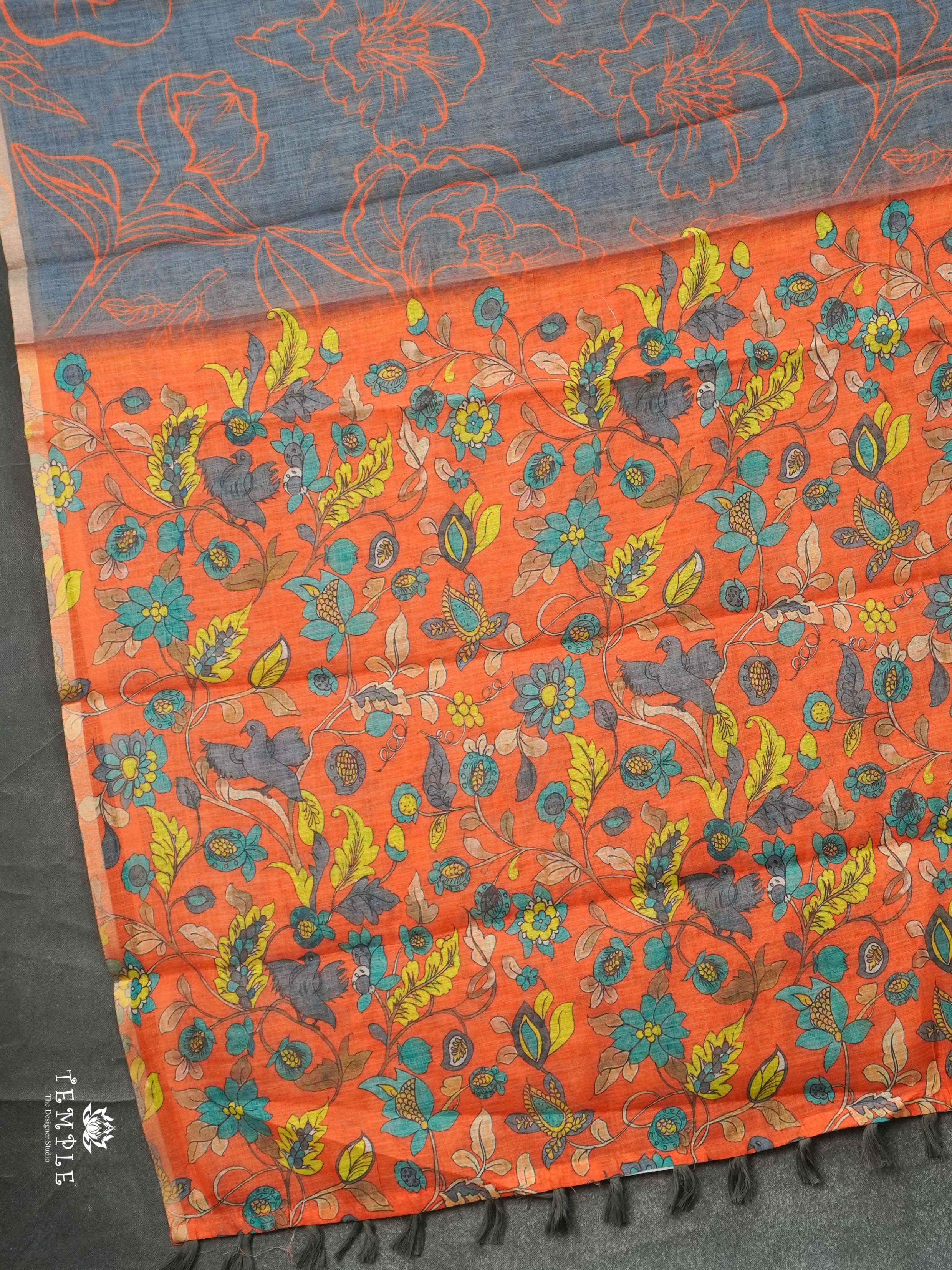 Printed Chanderi  Cotton Saree | TTDS2170