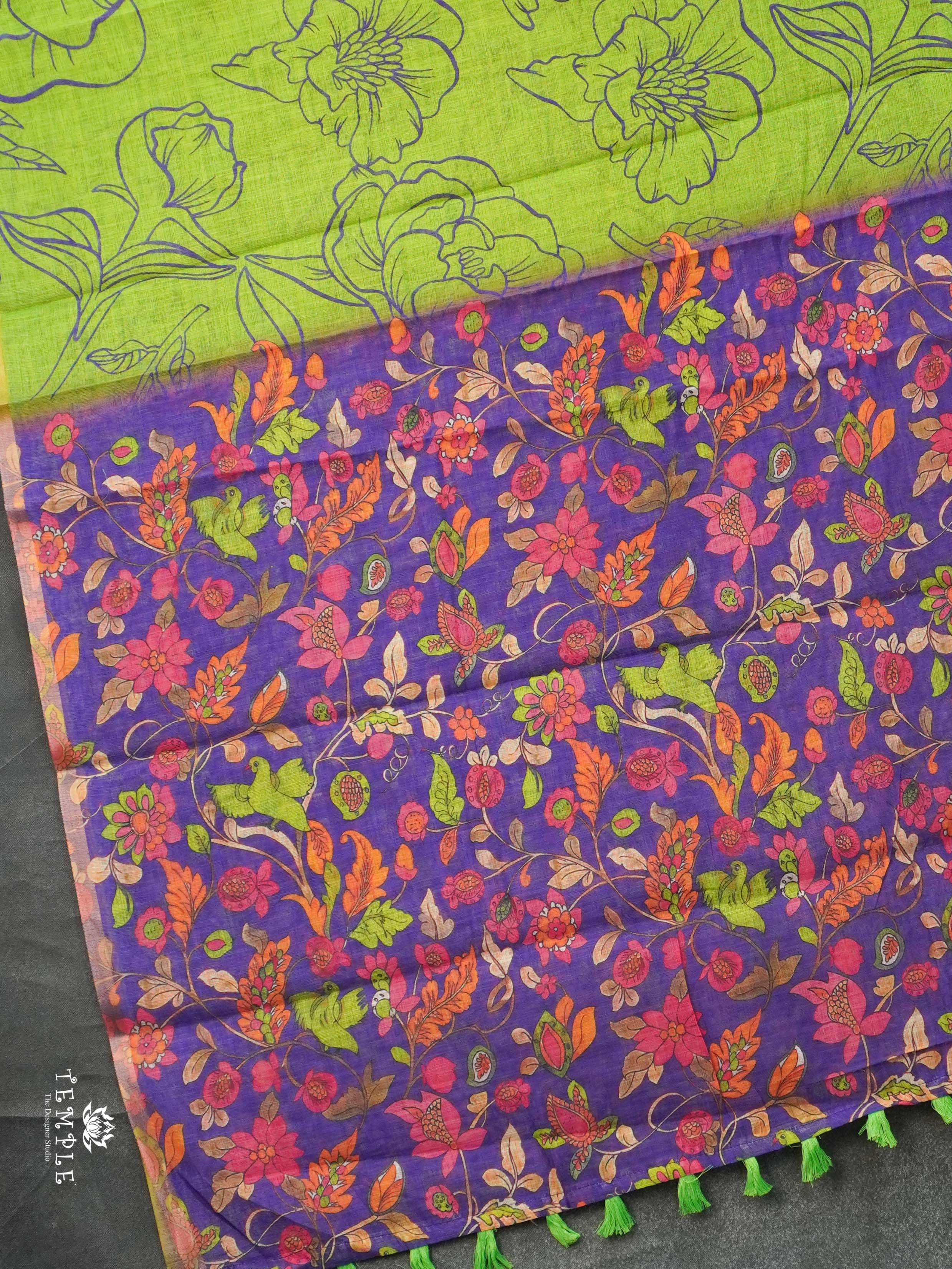 Printed Chanderi  Cotton Saree | TTDS2170