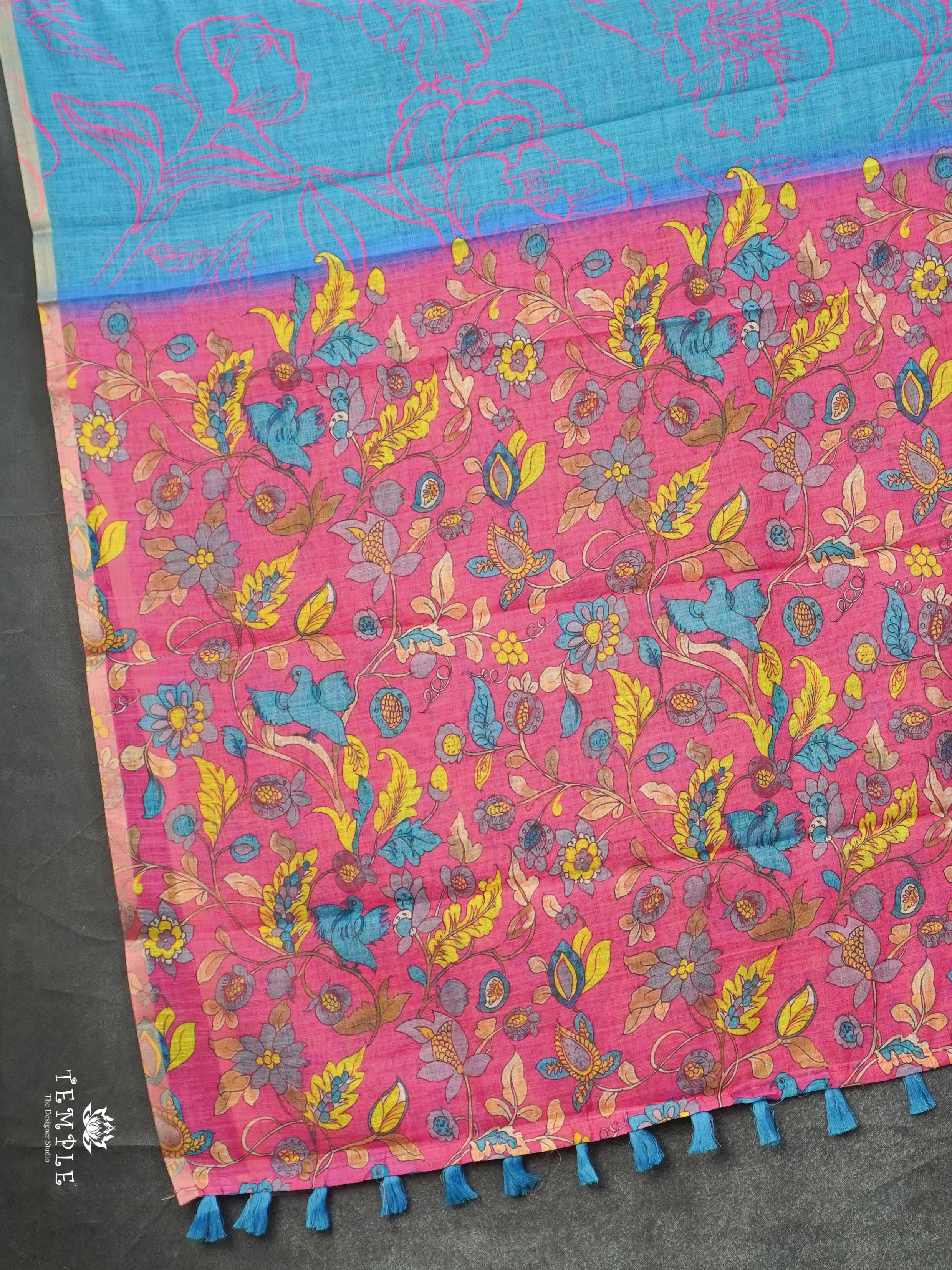 Printed Chanderi  Cotton Saree | TTDS2170