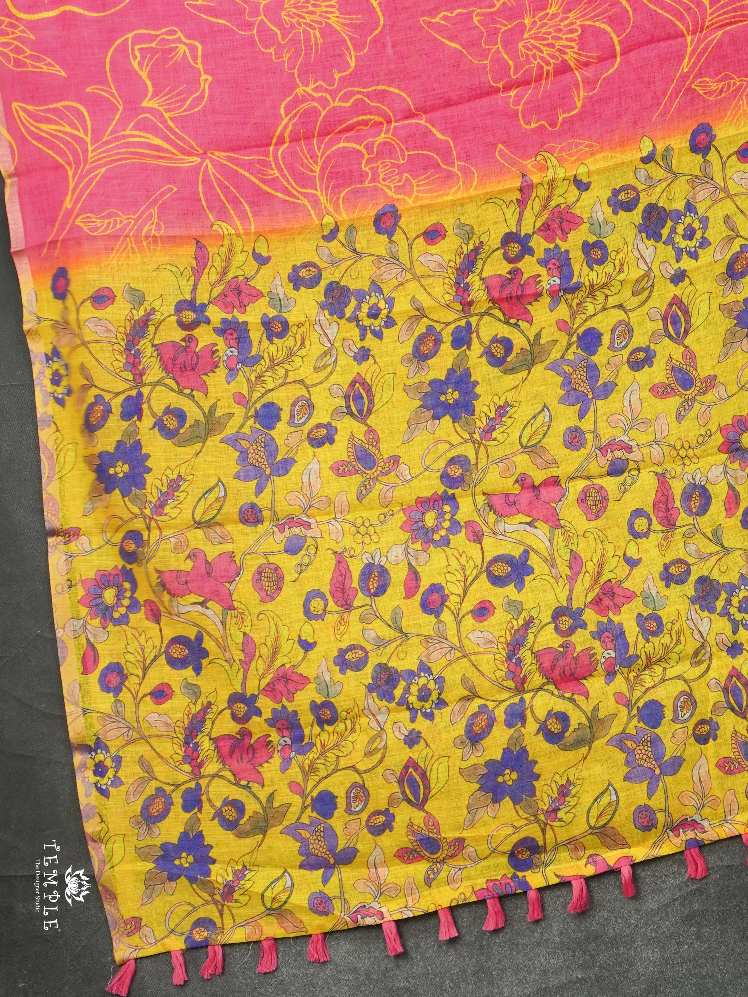 Printed Chanderi  Cotton Saree | TTDS2170
