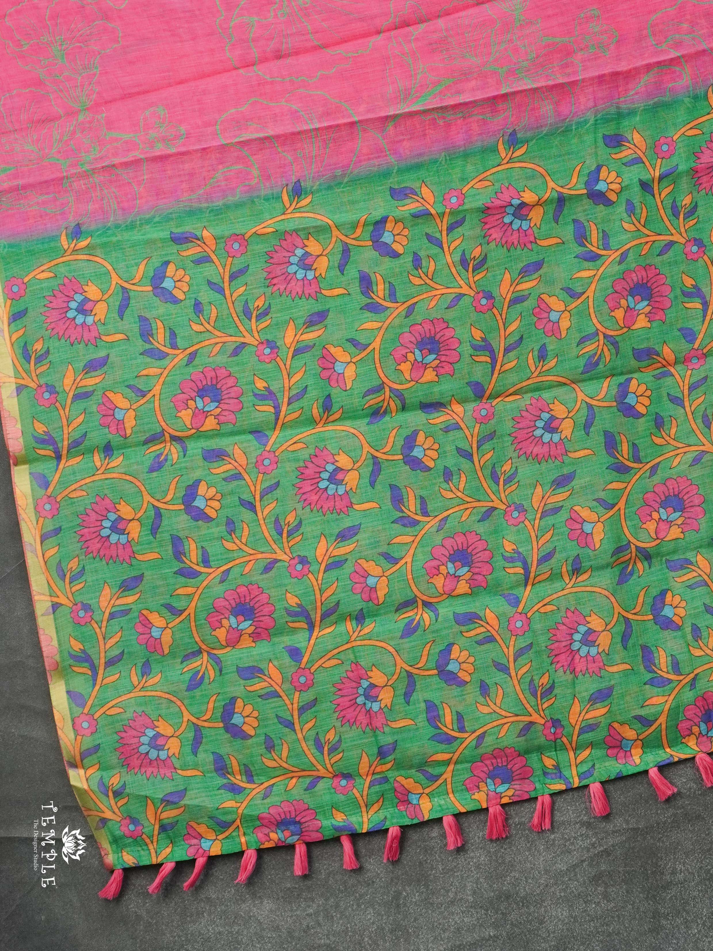 Printed Chanderi Cotton Saree | TTDS2172