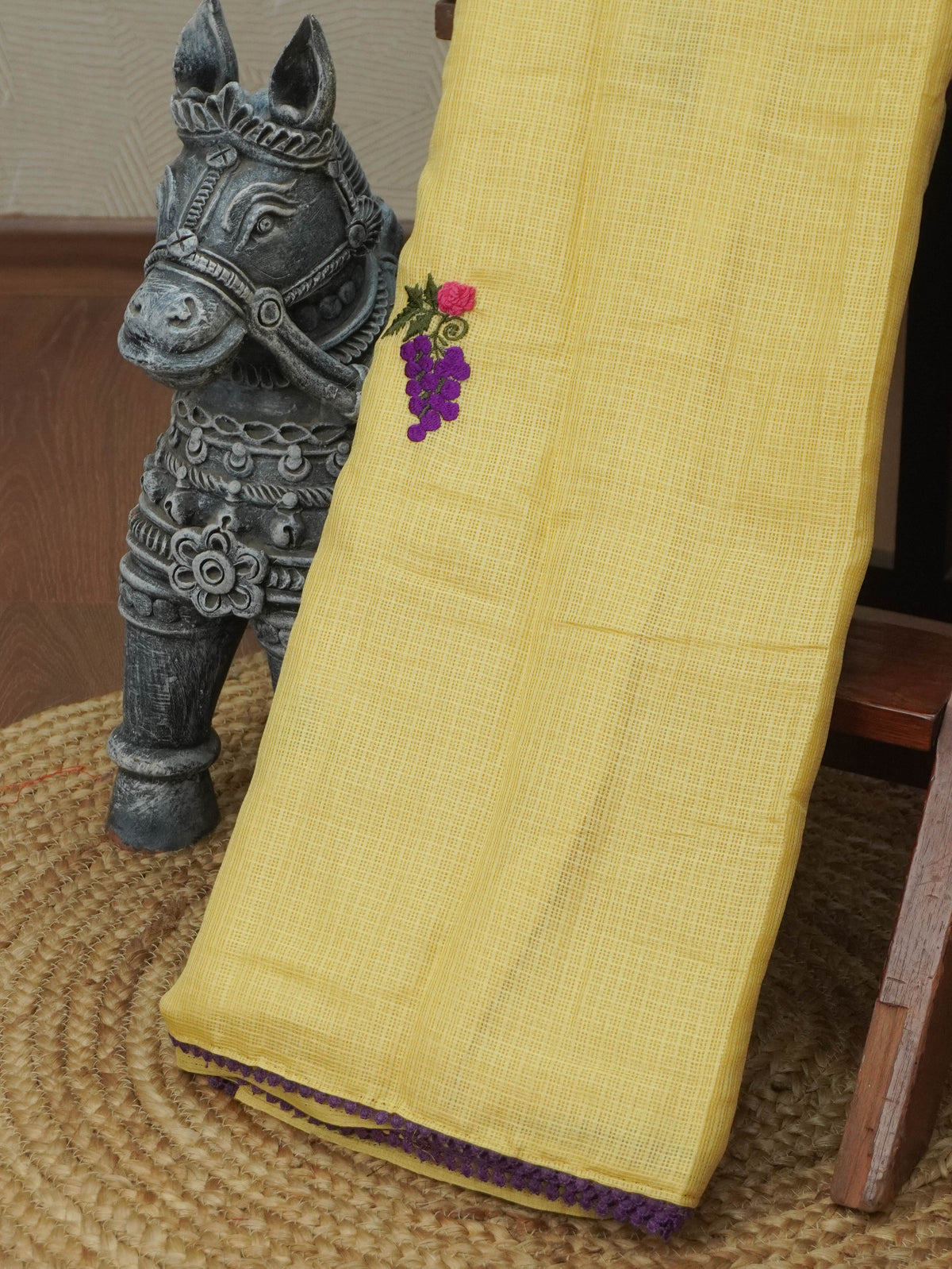 Kota Cotton Saree With Embroidery Work | TTDS3602