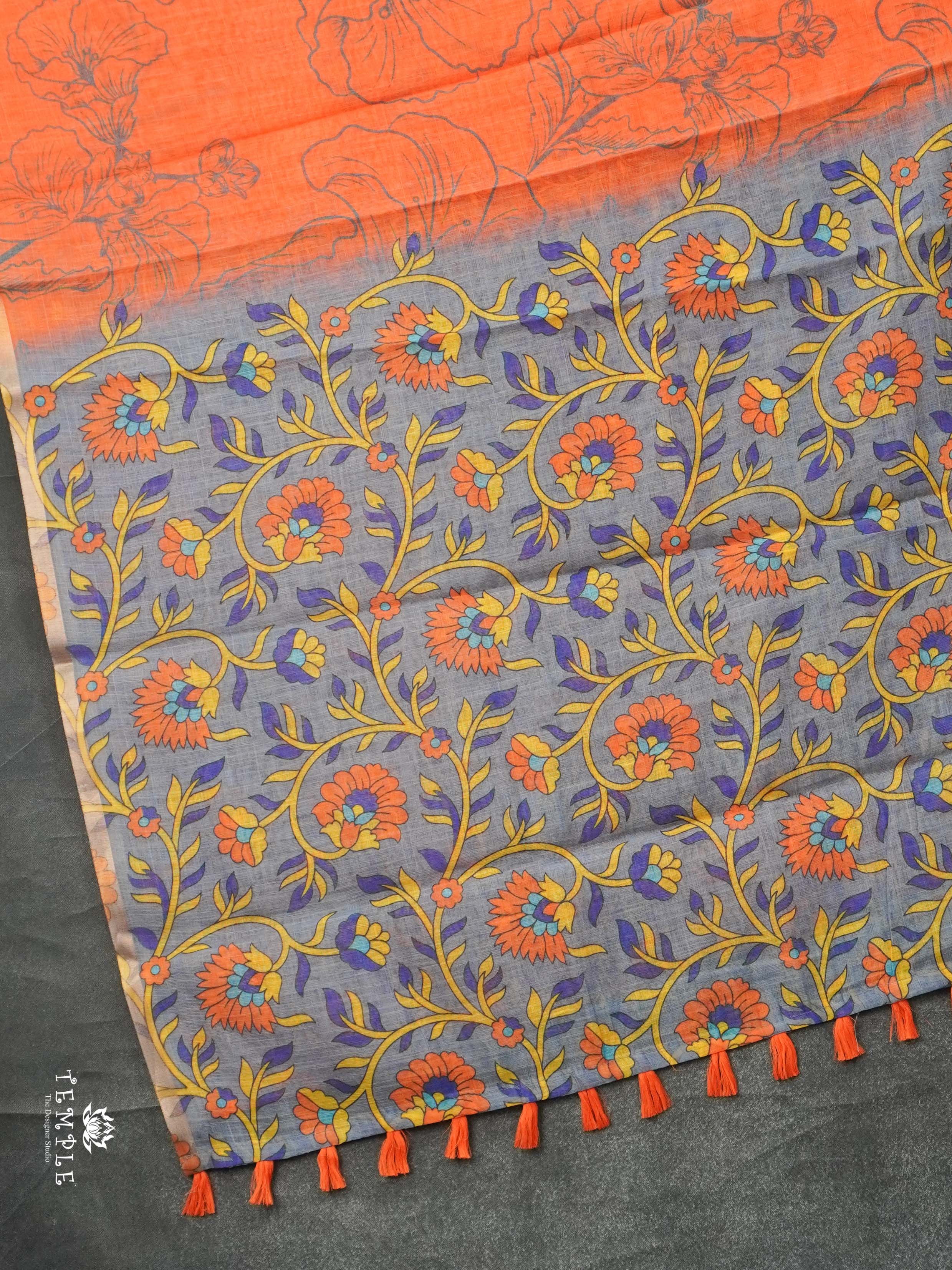 Printed Chanderi Cotton Saree | TTDS2172