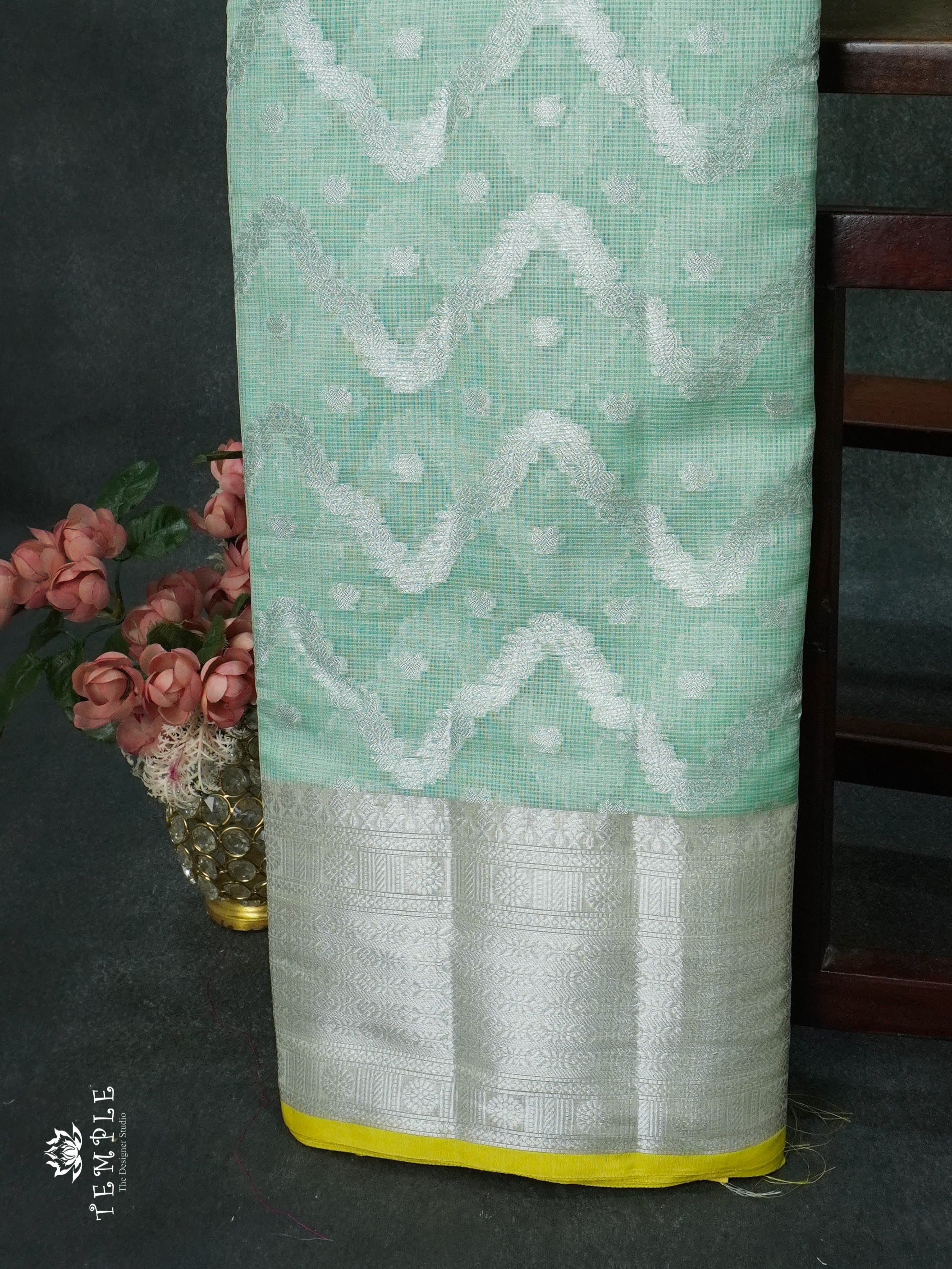 Zari Kota Saree(Sea Green) | TTDS1299