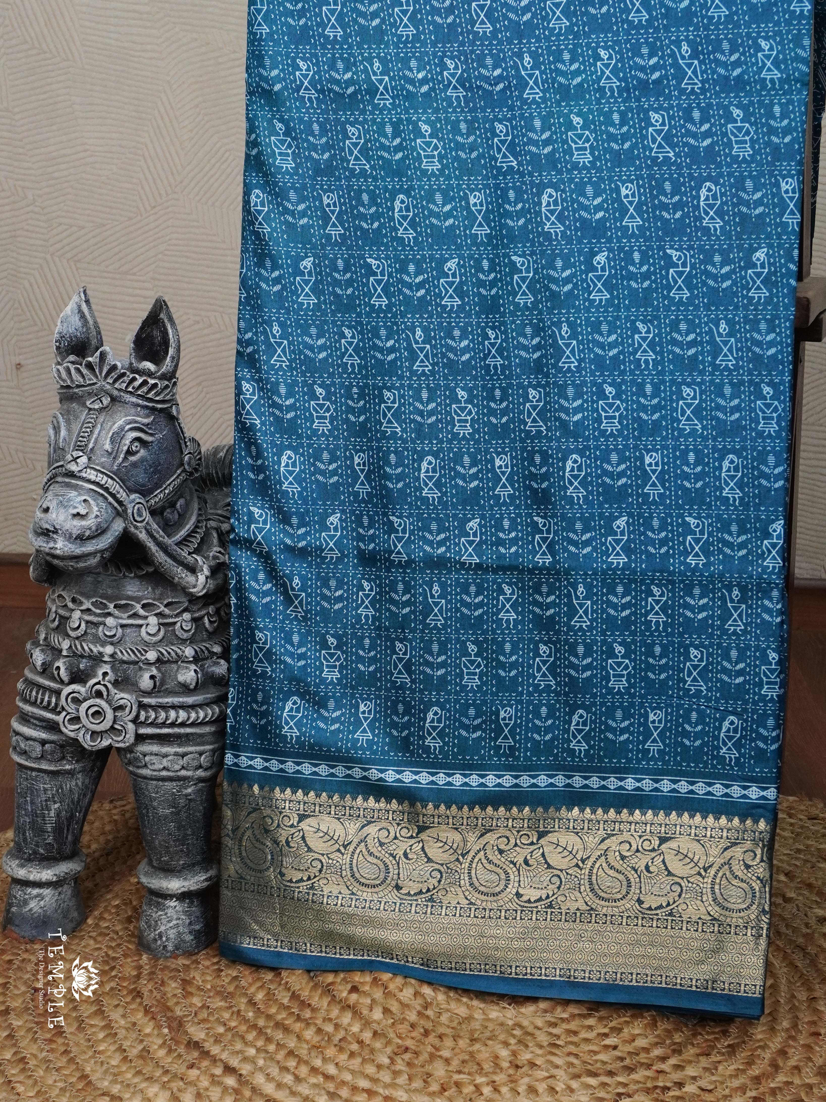 Printed Mulberry Silk Saree | TTDS2767