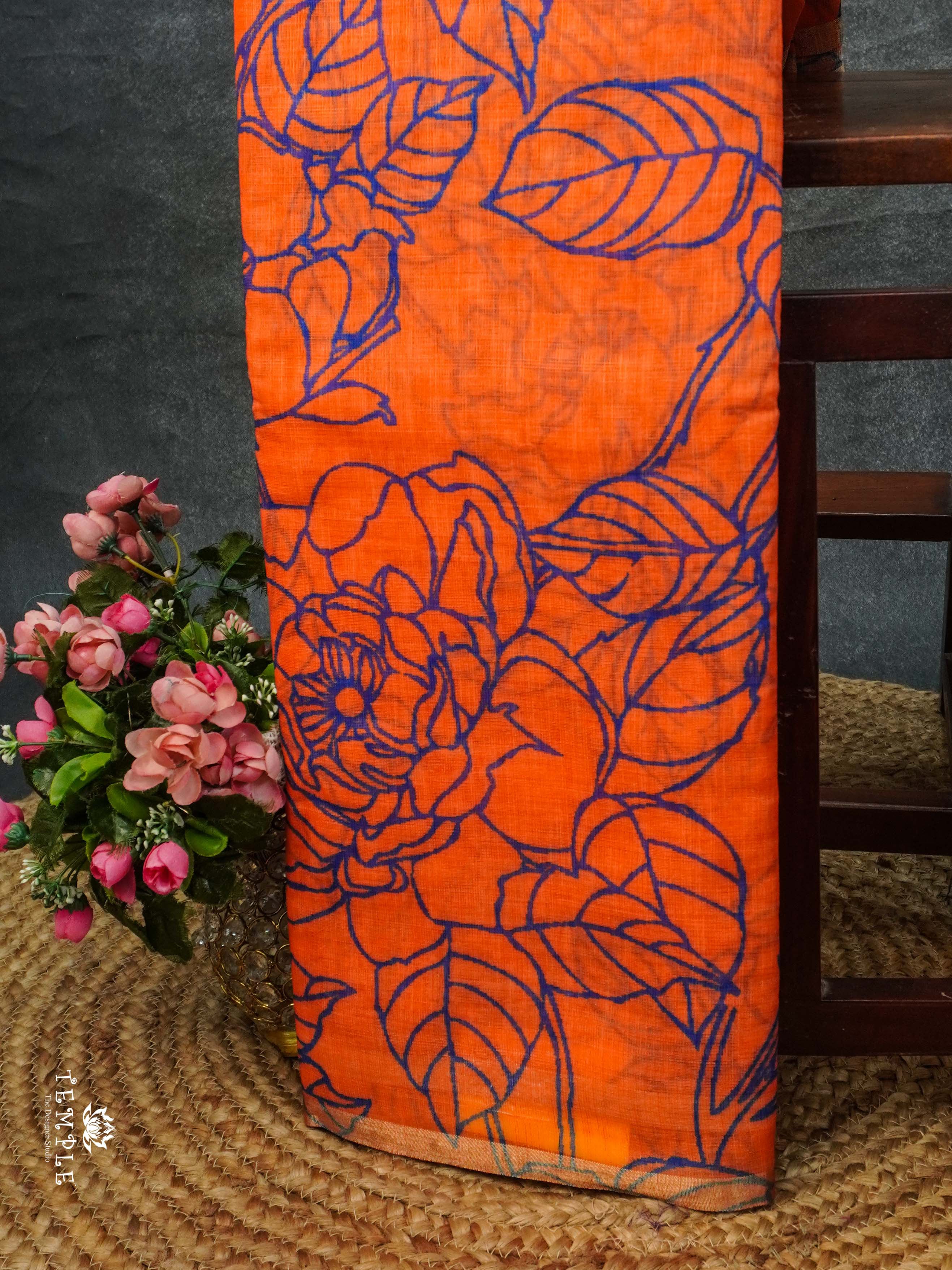 Printed Chanderi Cotton Saree | TTDS2186