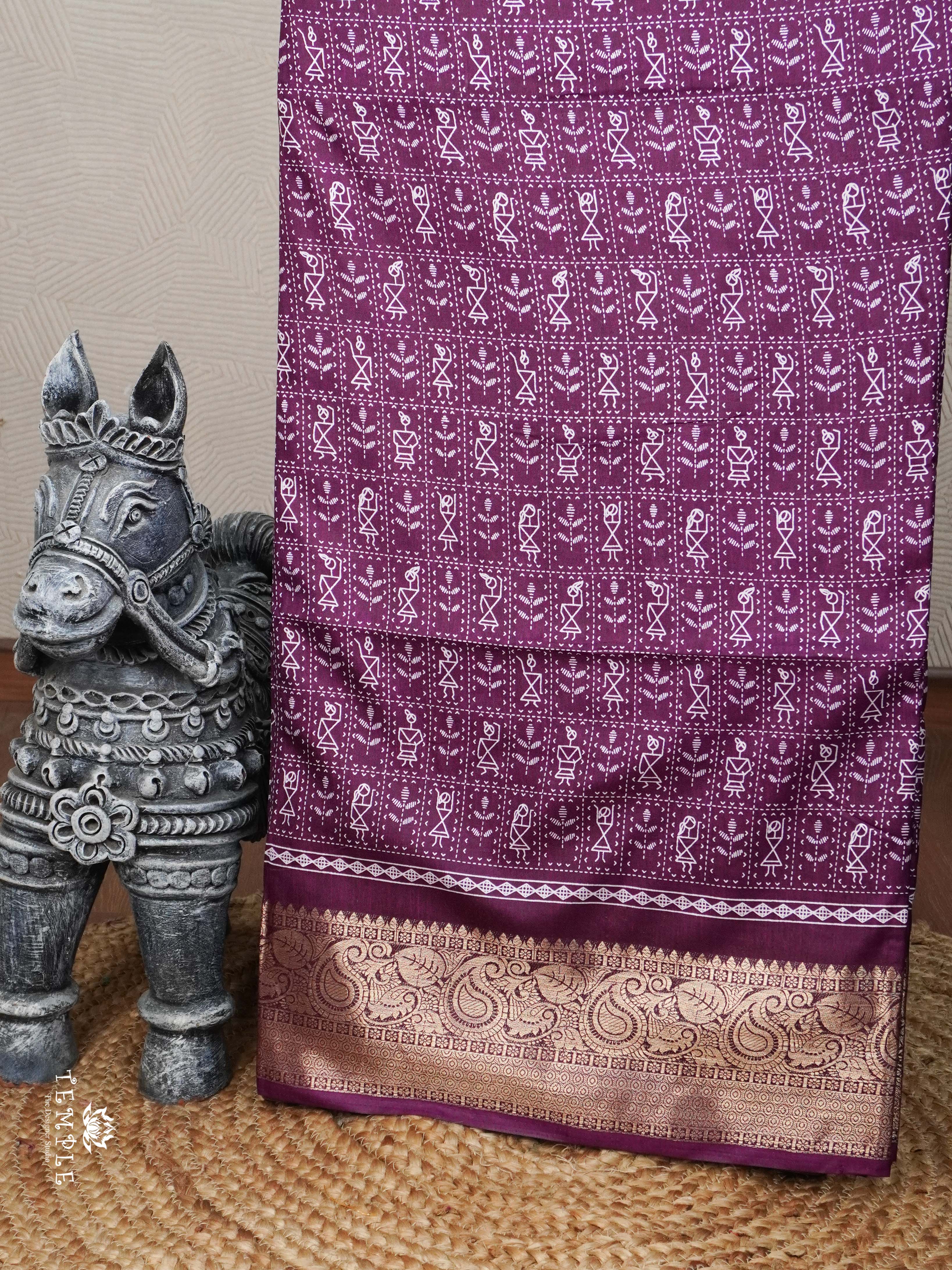 Printed Mulberry Silk Saree | TTDS2767
