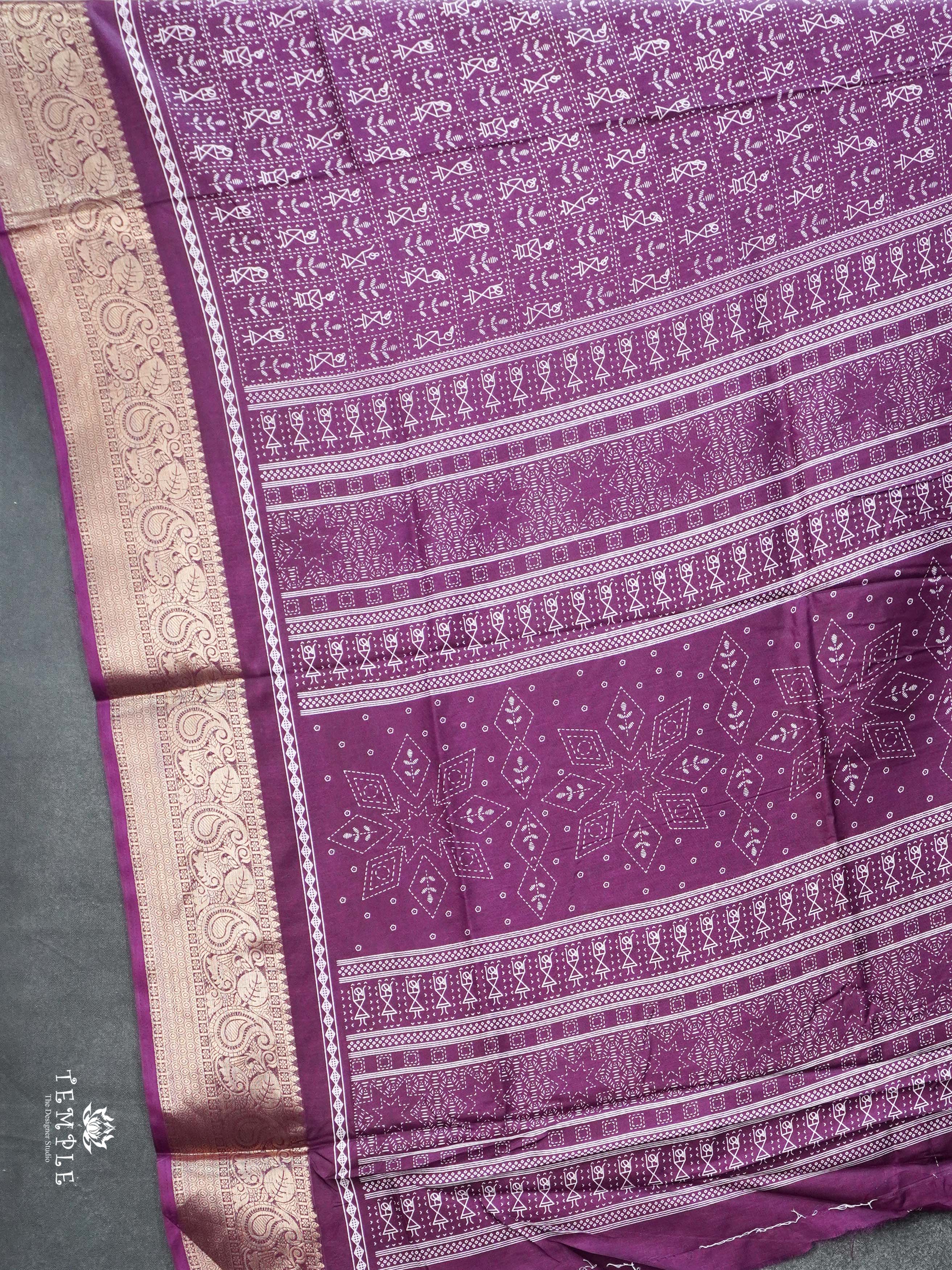 Printed Mulberry Silk Saree | TTDS2767