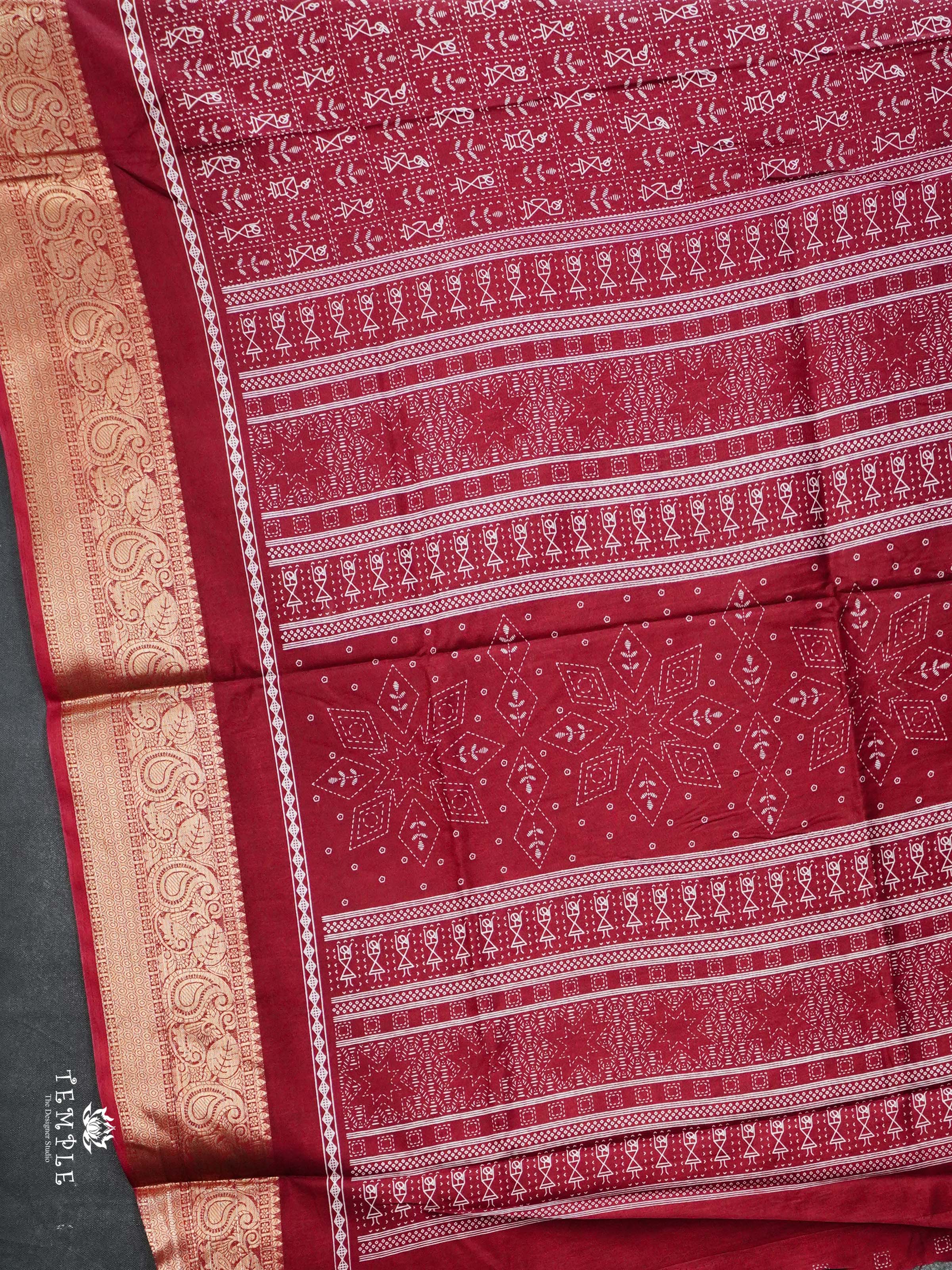 Printed Mulberry Silk Saree | TTDS2767