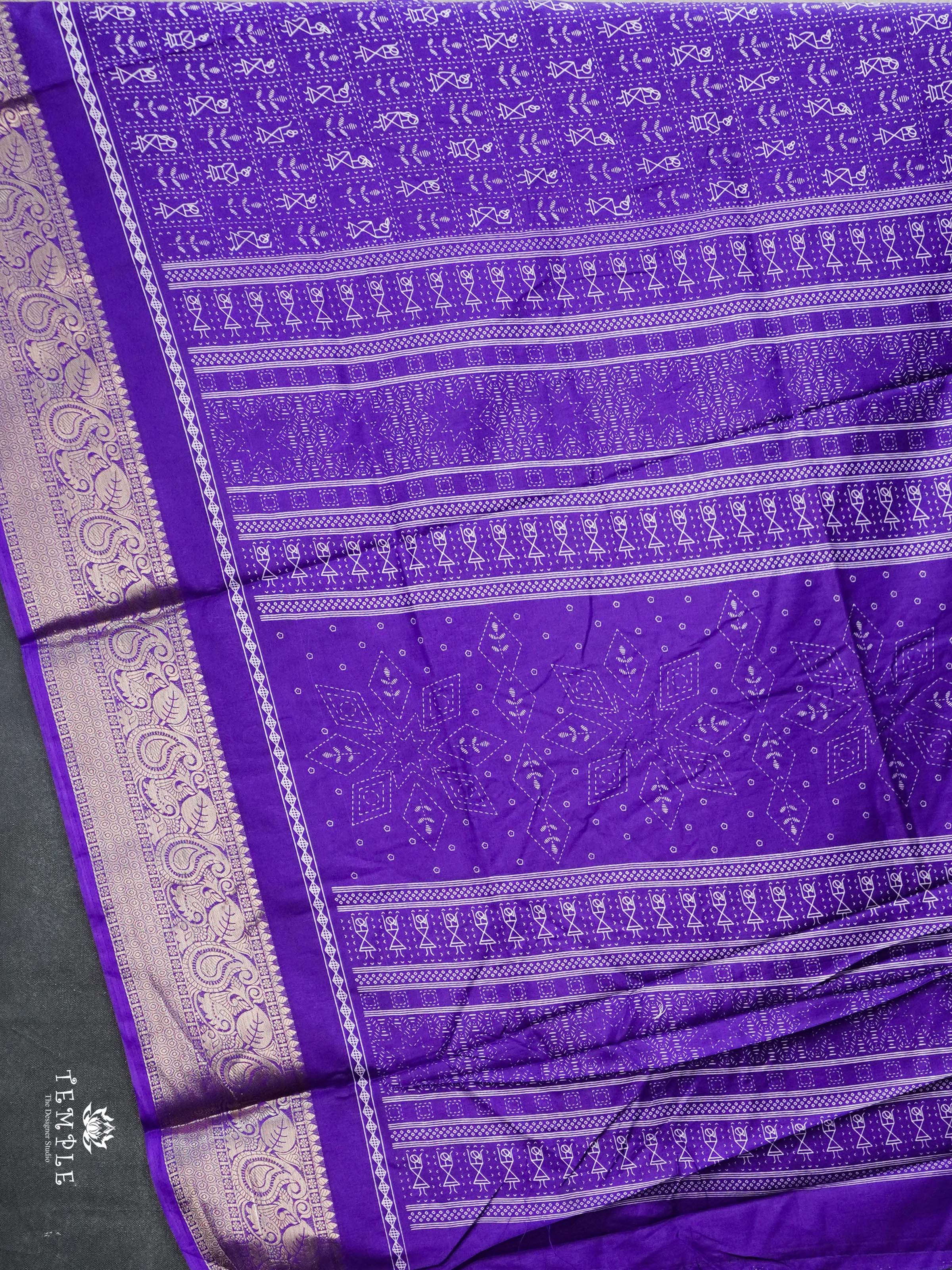 Printed Mulberry Silk Saree | TTDS2767