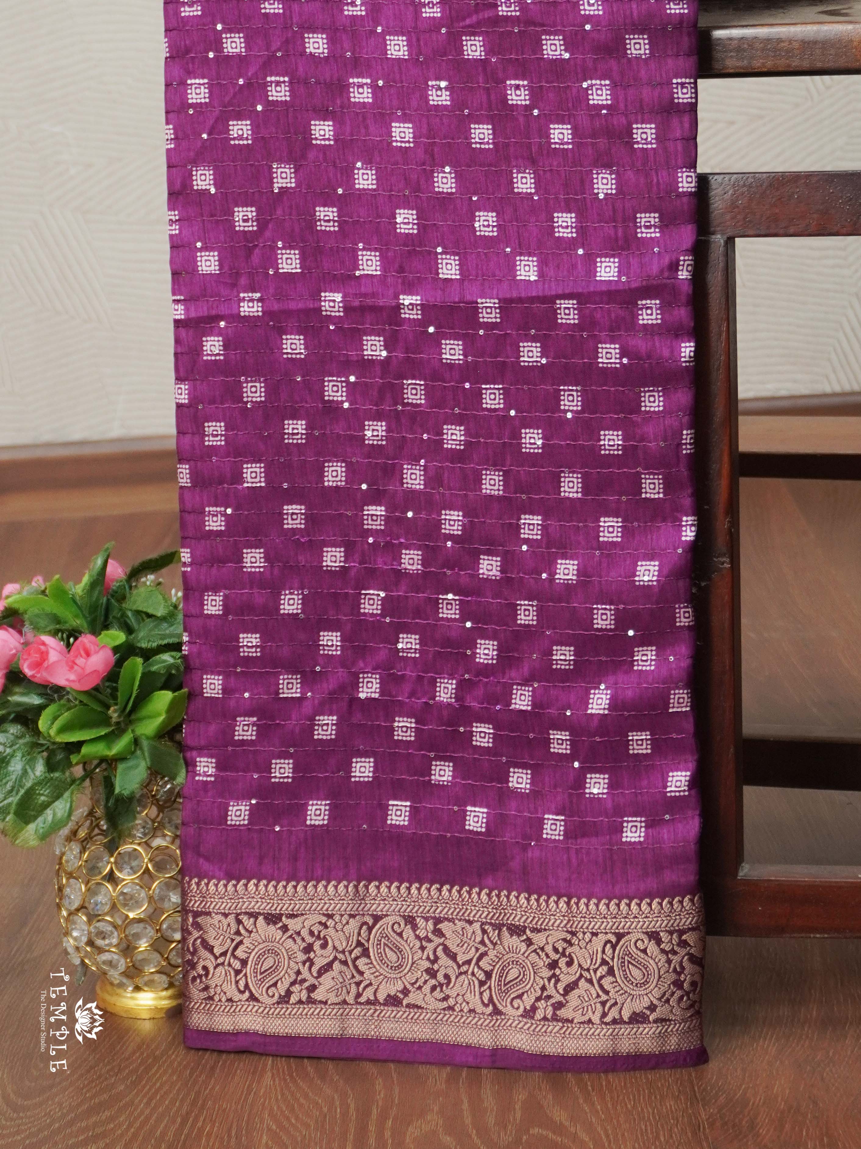 Sequins Tussar Saree | TTDS2692