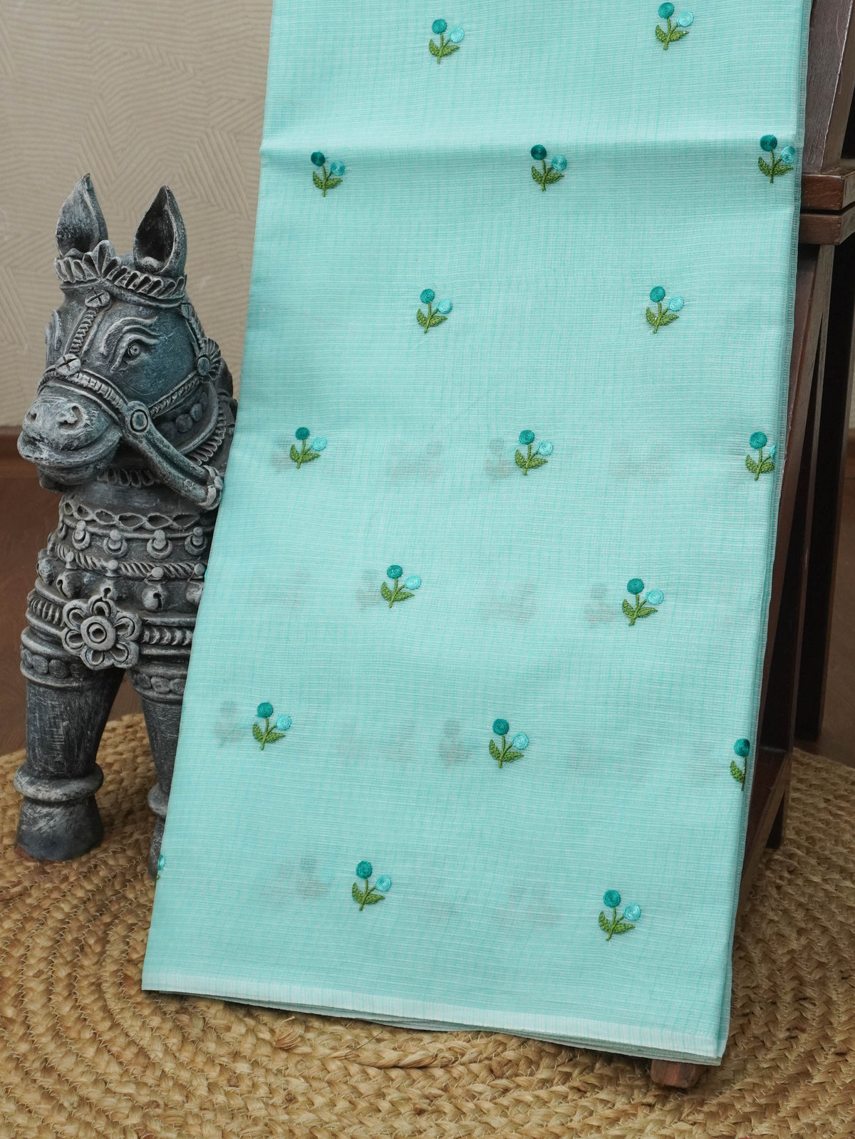 Kota Cotton Saree With Embroidery Work | TTDS3619