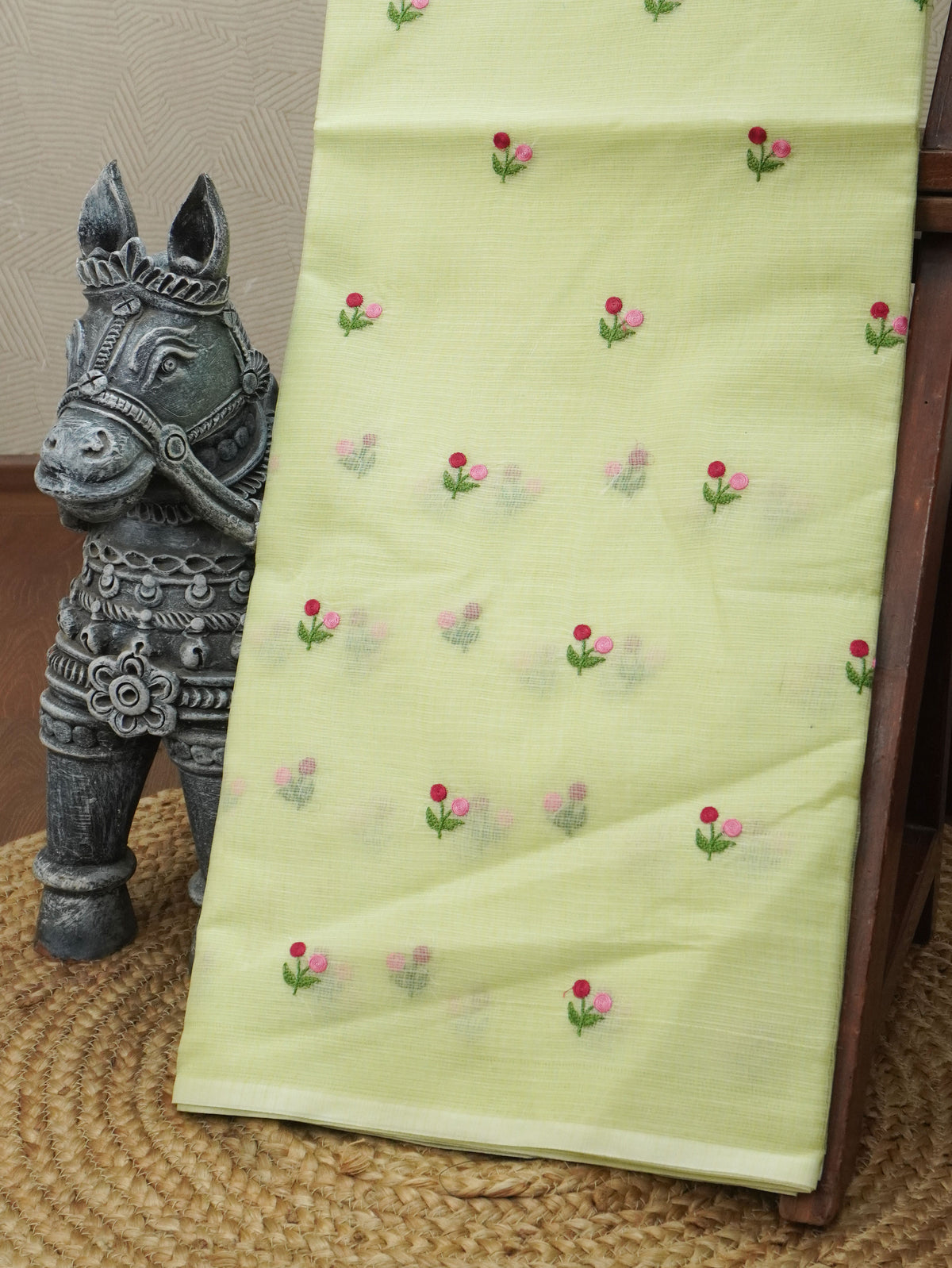 Kota Cotton Saree With Embroidery Work | TTDS3619