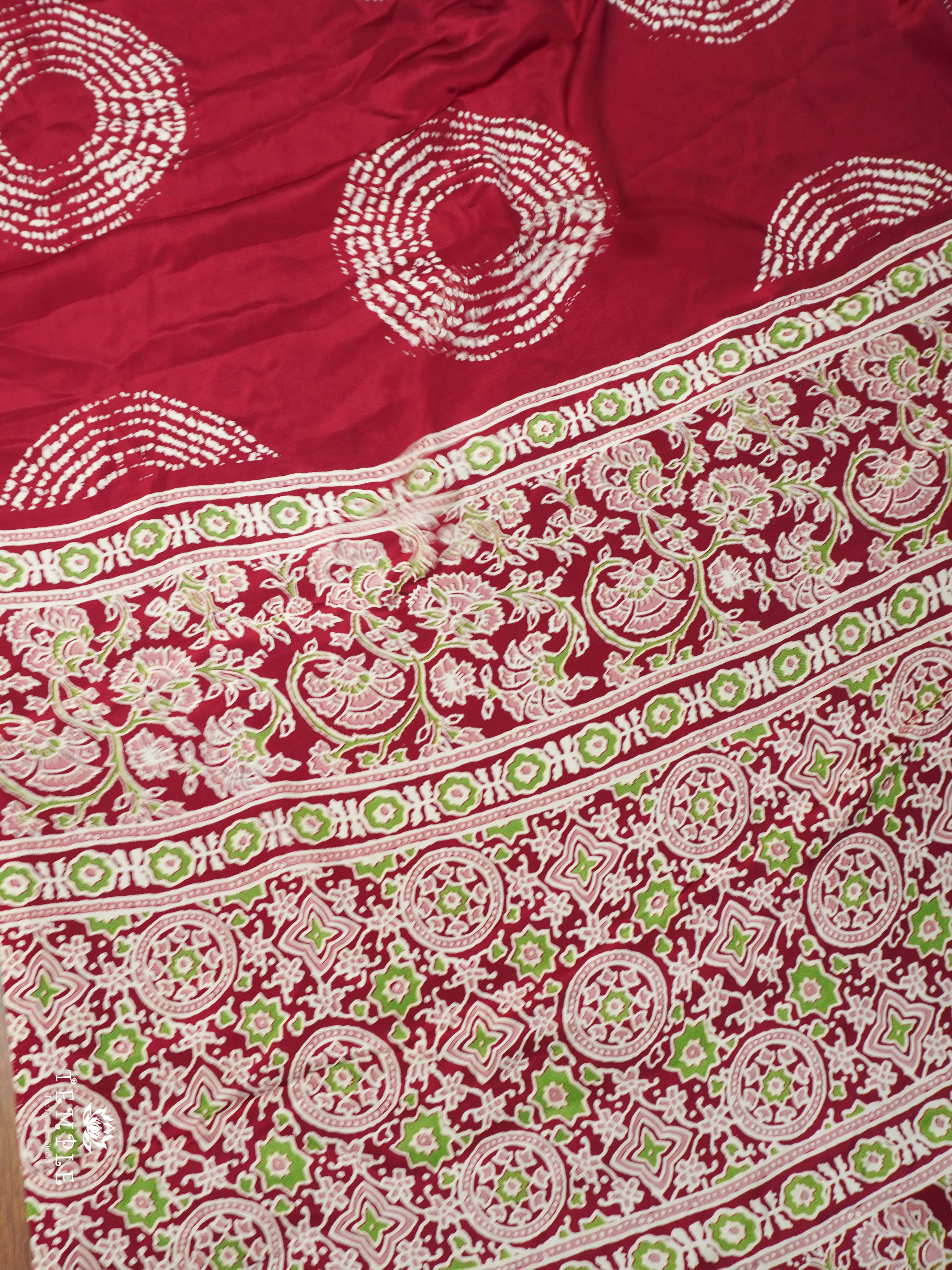 Semi Modal Silk Saree ( Red) | TTDS2198