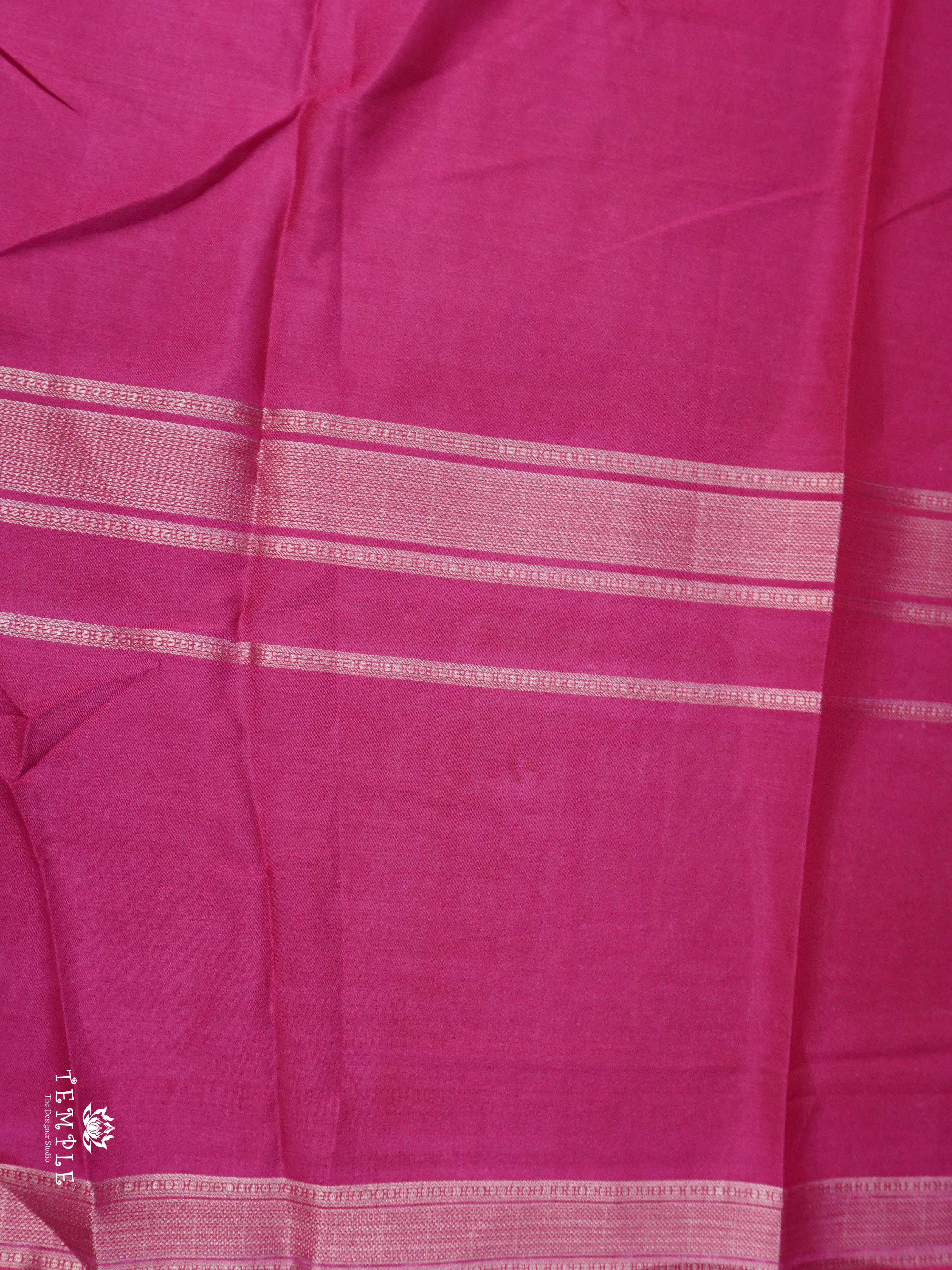 Semi Mysore Crepe Saree (Kamadhenu Printed) | TTDS1728