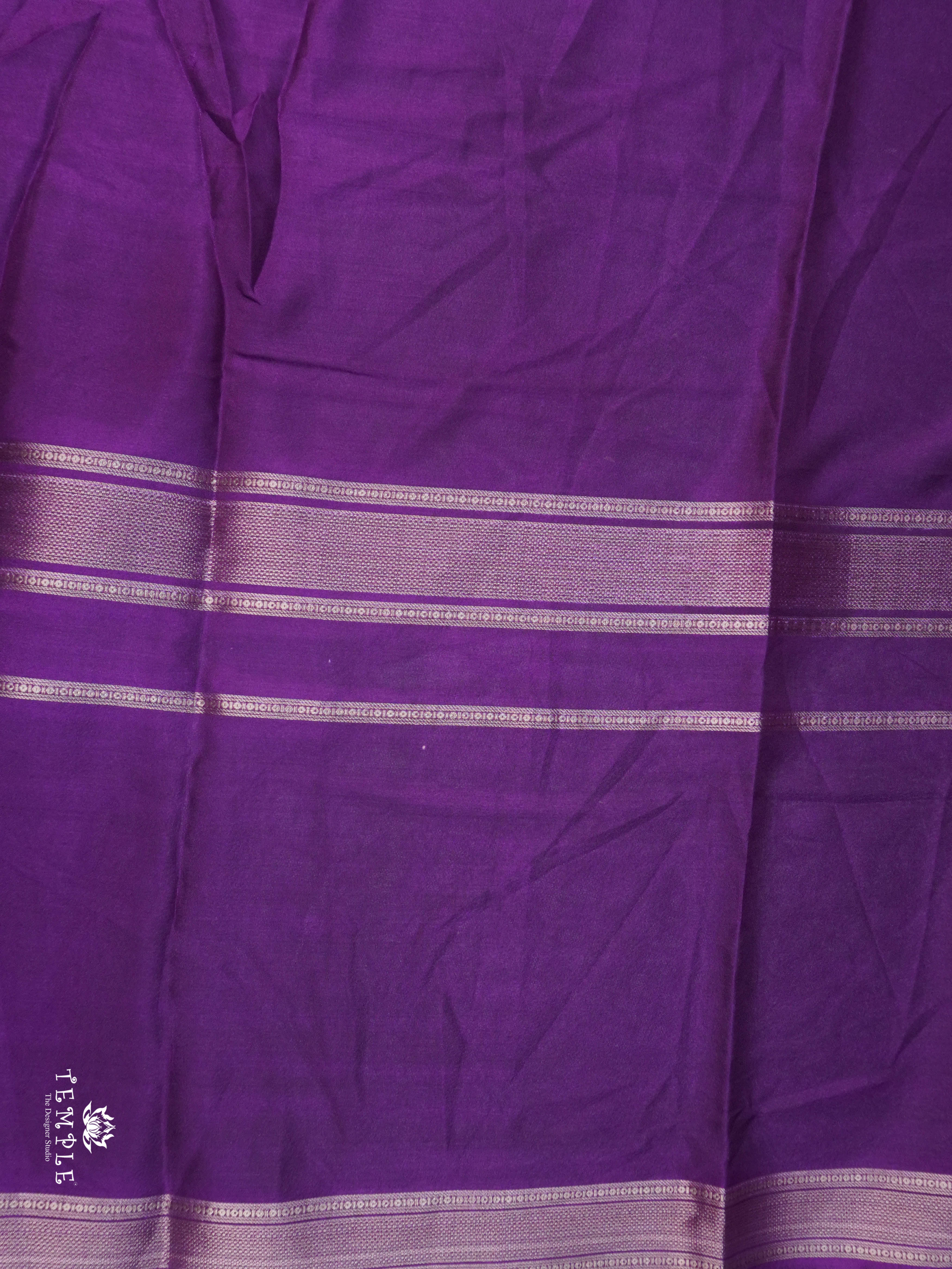 Semi Mysore Crepe Saree (Kamadhenu Printed) | TTDS1728