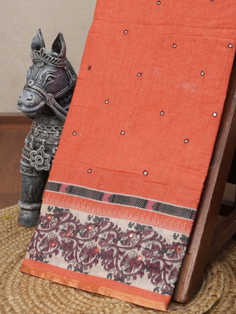 Linen Cotton Saree | TTDS3198