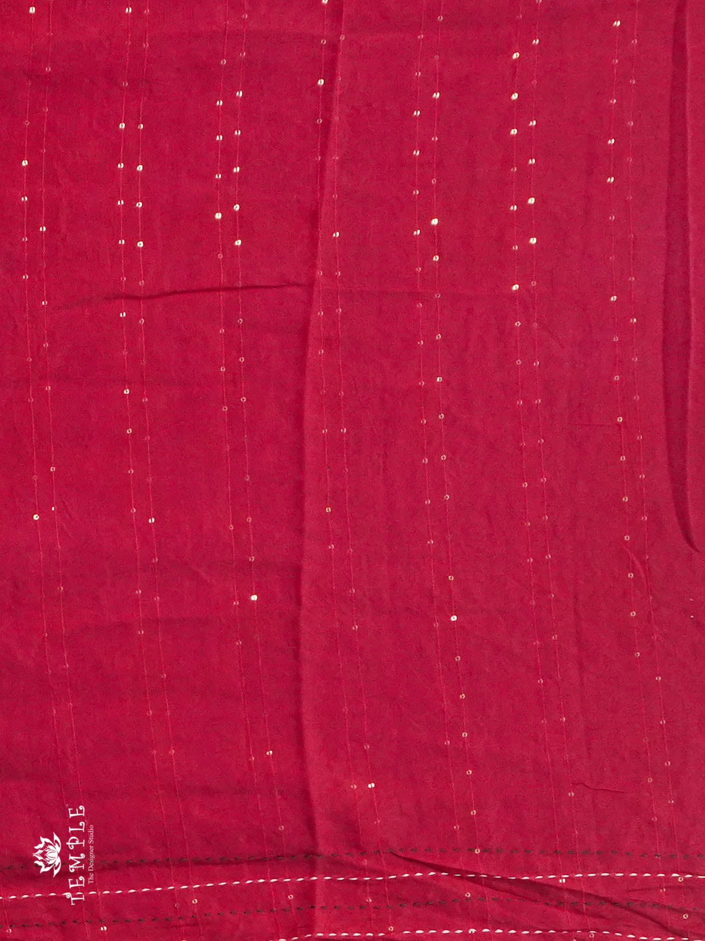 Batik Printed Saree With Kantha Work(Rani Pink)) | TTDS1331