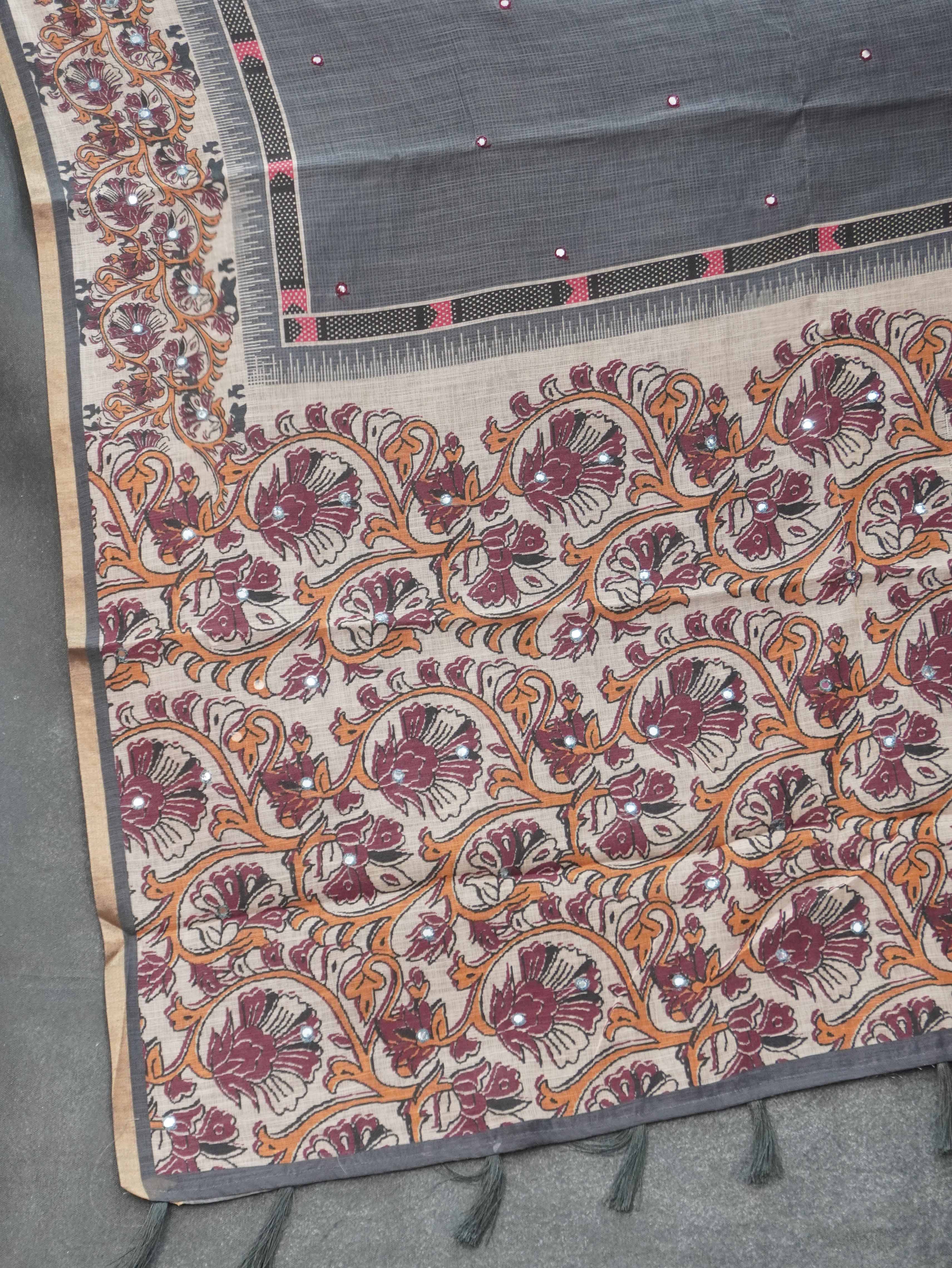 Linen Cotton Saree | TTDS3198