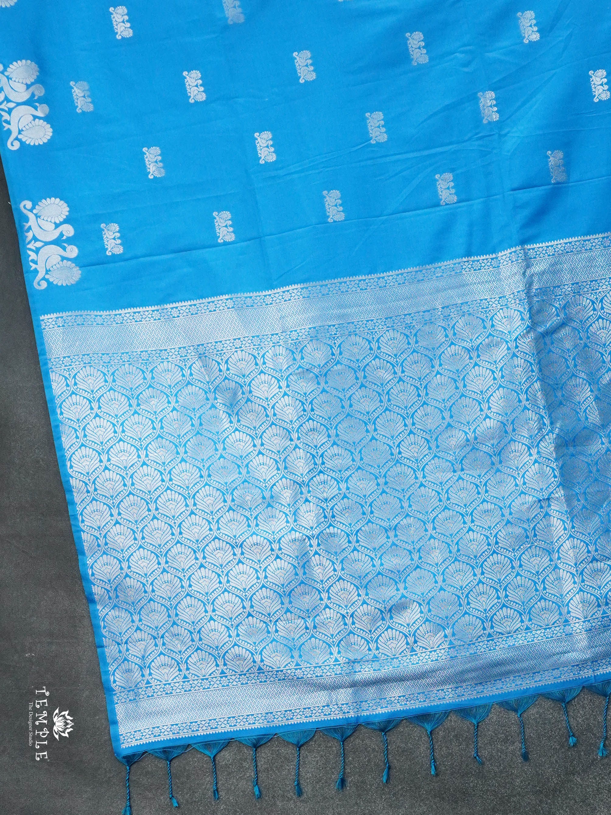 Semi Silk Saree with Peacock Design | TTDS2779