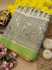 Printed Paper Tussar Saree | TTDS2786