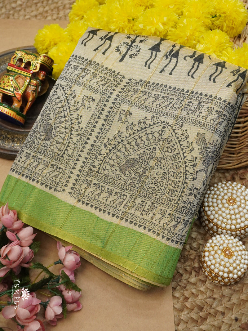 Printed Paper Tussar Saree | TTDS2786 | PRE BOOKING